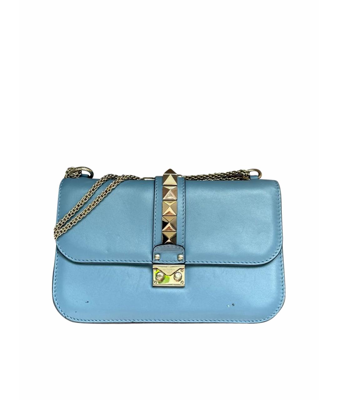 VALENTINO Синяя кожаная сумка через плечо, фото 1