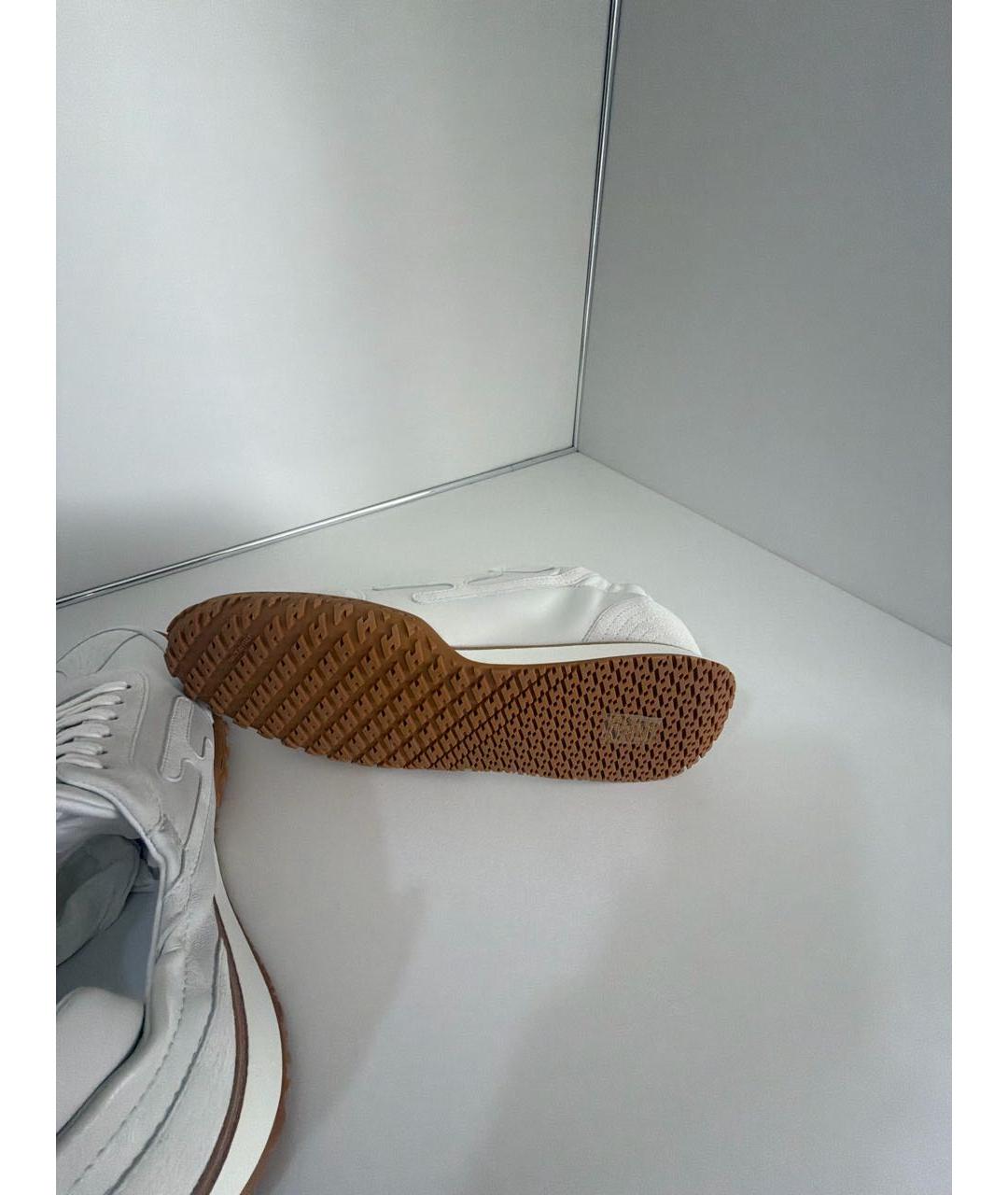 HERMES Белые кожаные кроссовки, фото 6