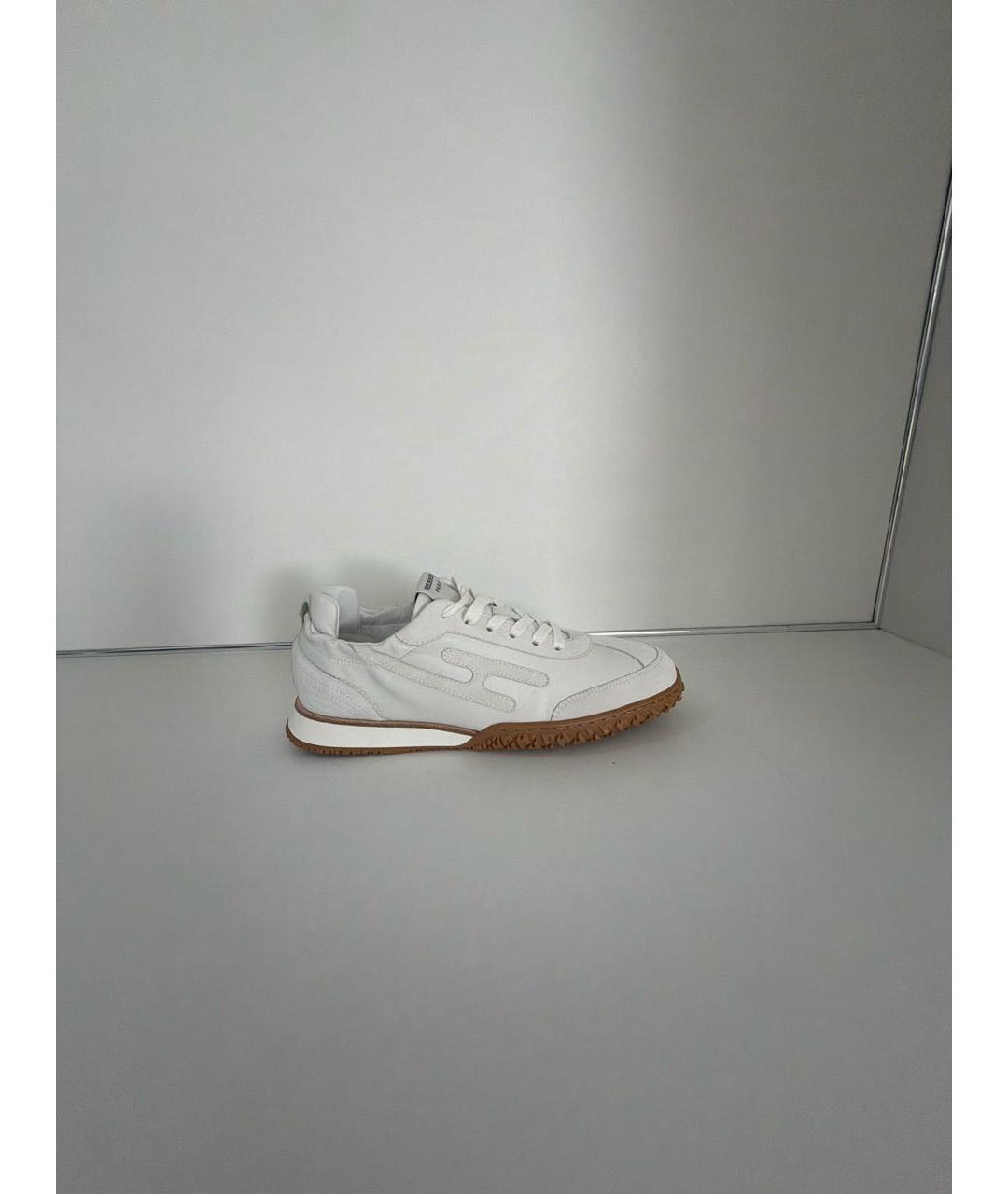HERMES Белые кожаные кроссовки, фото 8