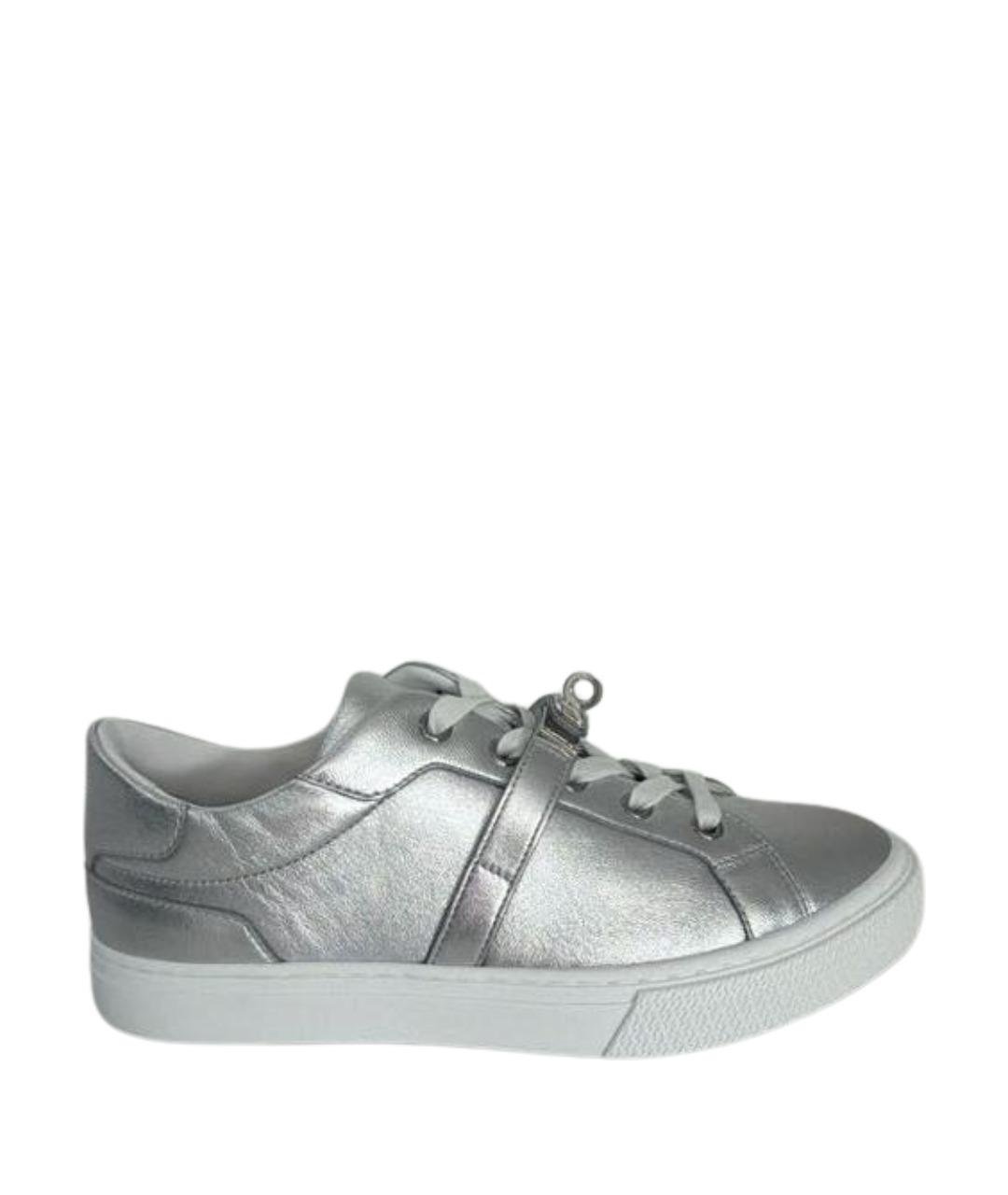 HERMES Серебряные кожаные кроссовки, фото 1