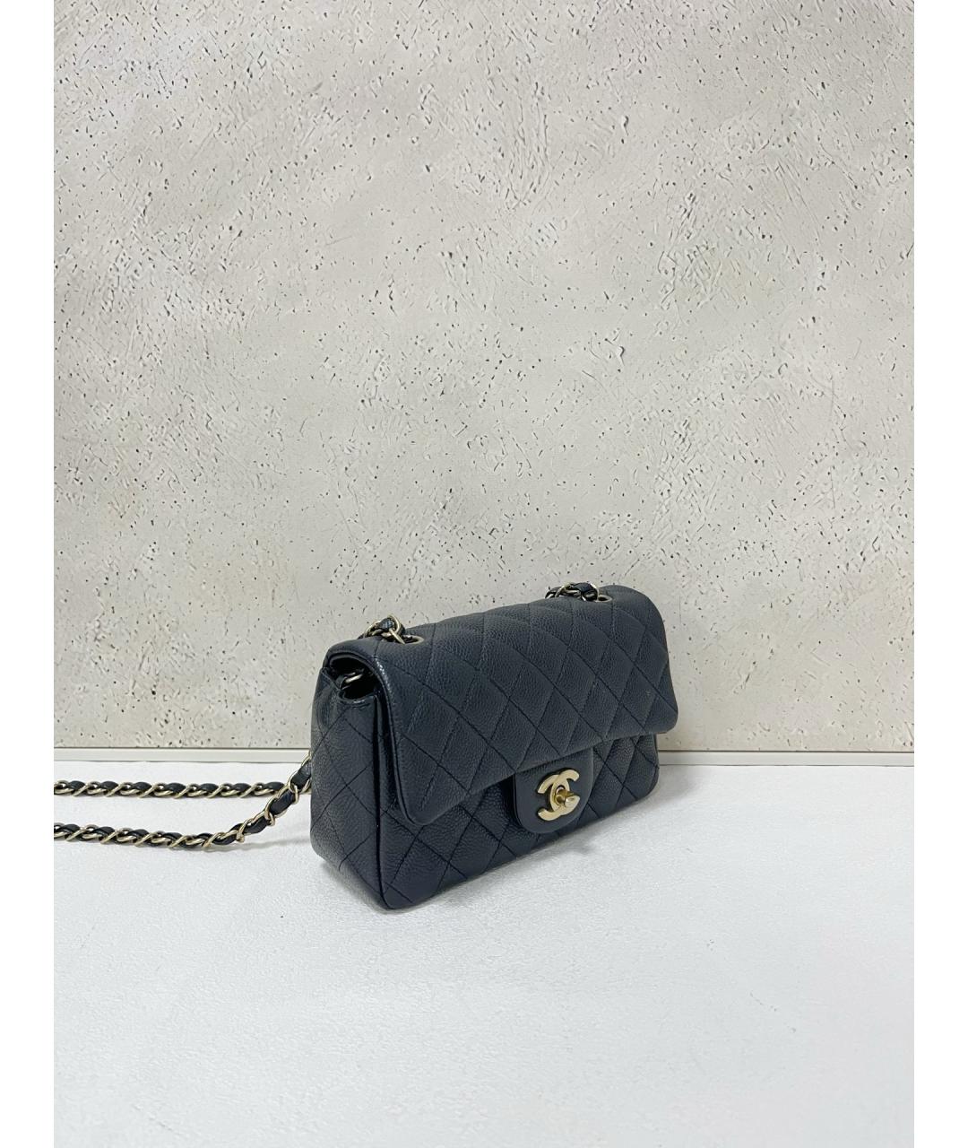 CHANEL Серая кожаная сумка через плечо, фото 4