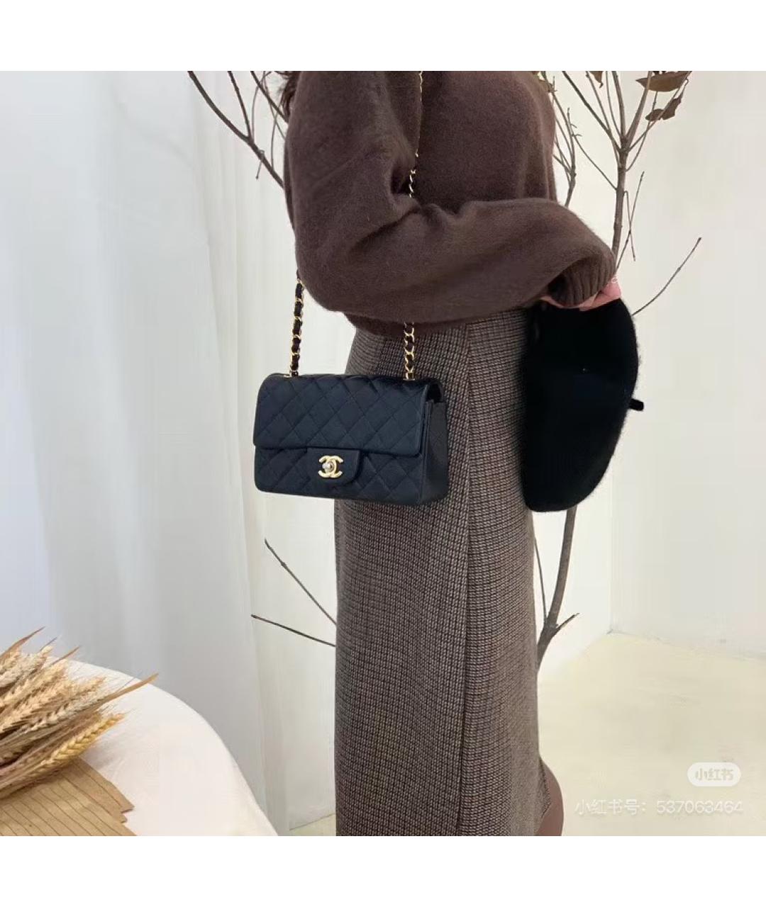 CHANEL Серая кожаная сумка через плечо, фото 6