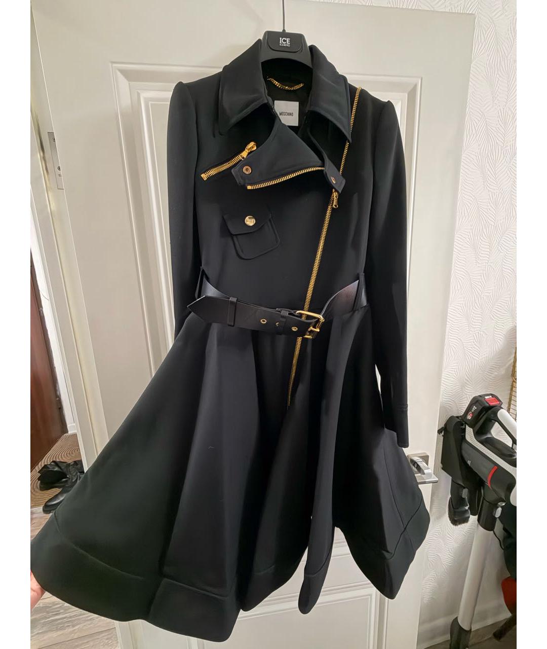 MOSCHINO Черный шерстяной тренч/плащ, фото 8