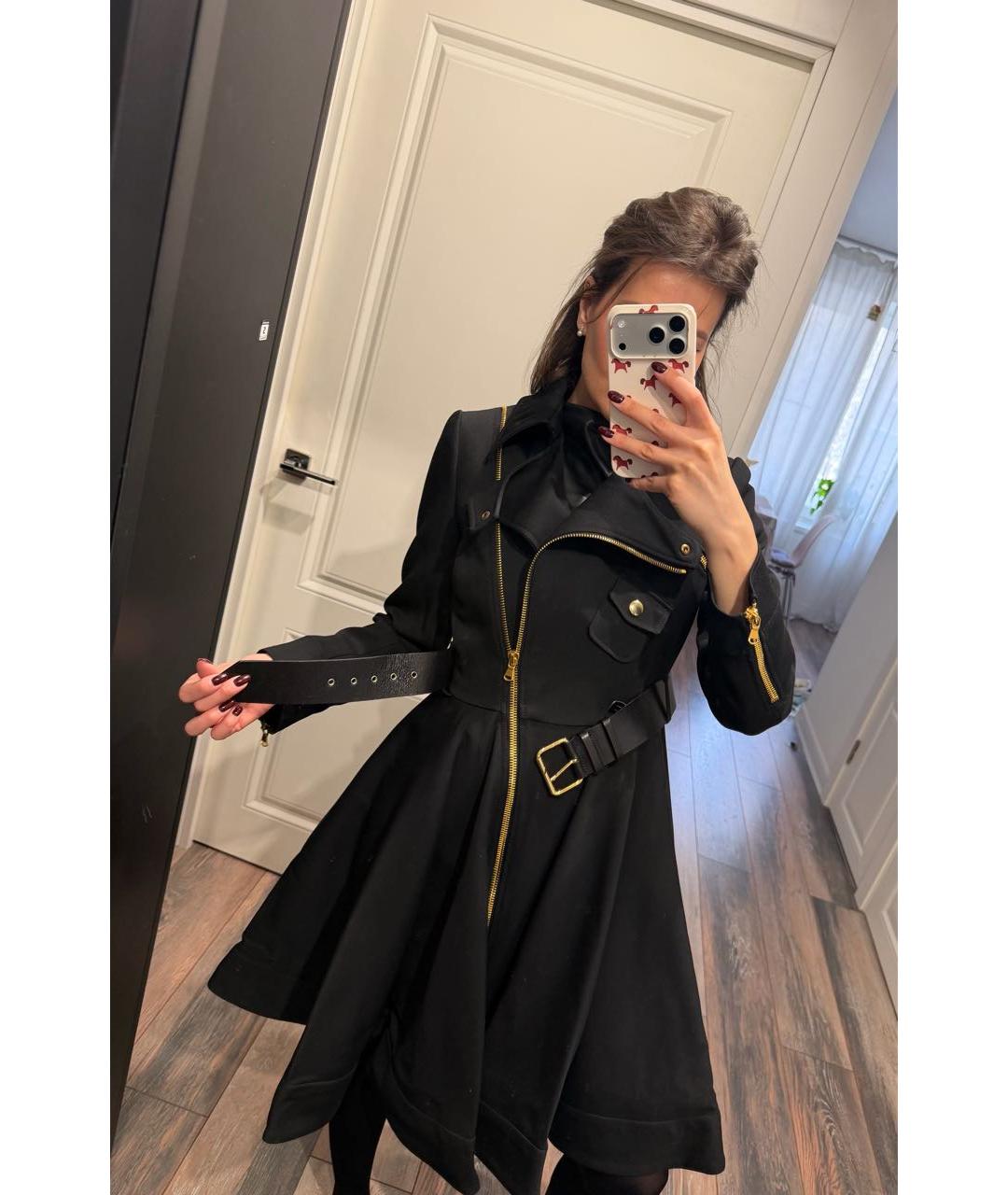 MOSCHINO Черный шерстяной тренч/плащ, фото 5