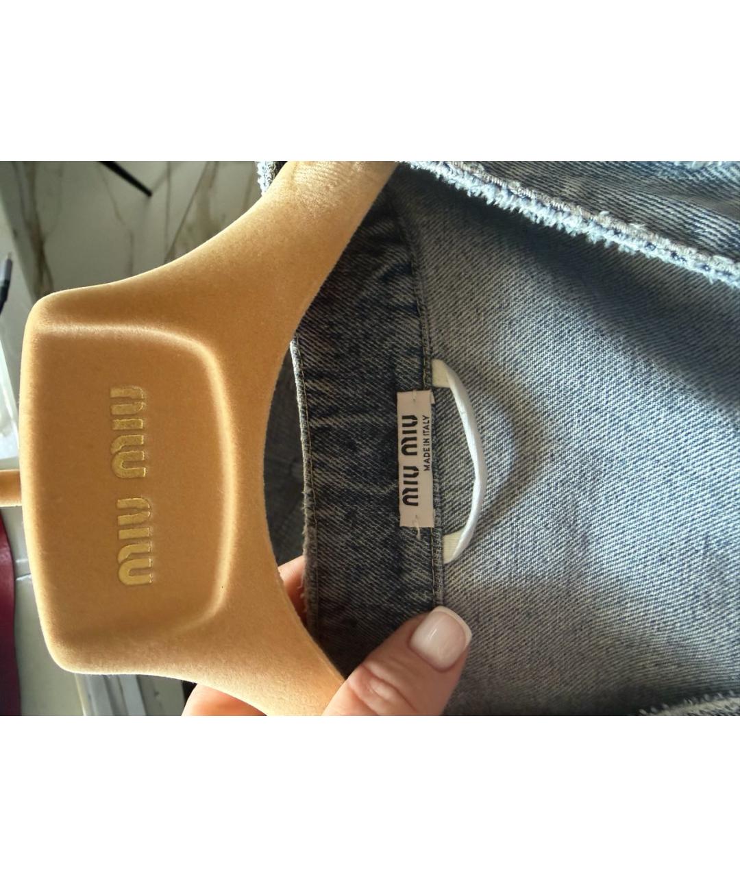 MIU MIU Голубой деним жакет/пиджак, фото 3