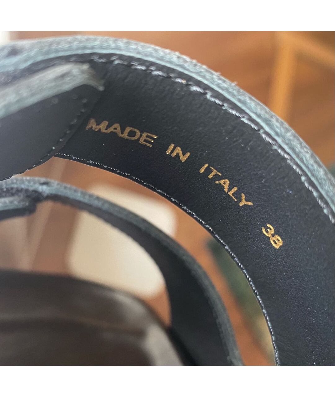 PALM ANGELS Черные кожаные шлепанцы, фото 6