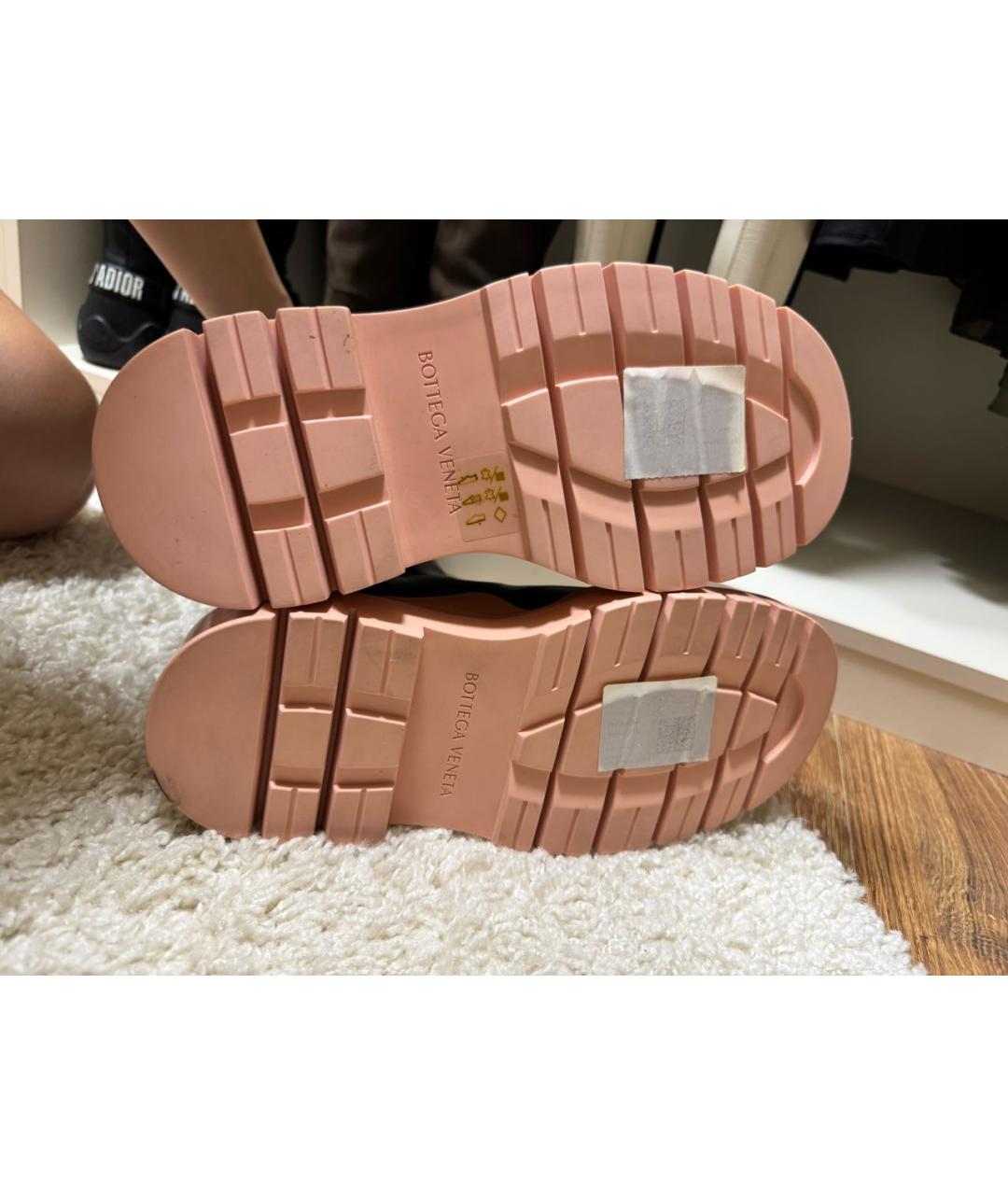 BOTTEGA VENETA Черные кожаные полусапоги, фото 3
