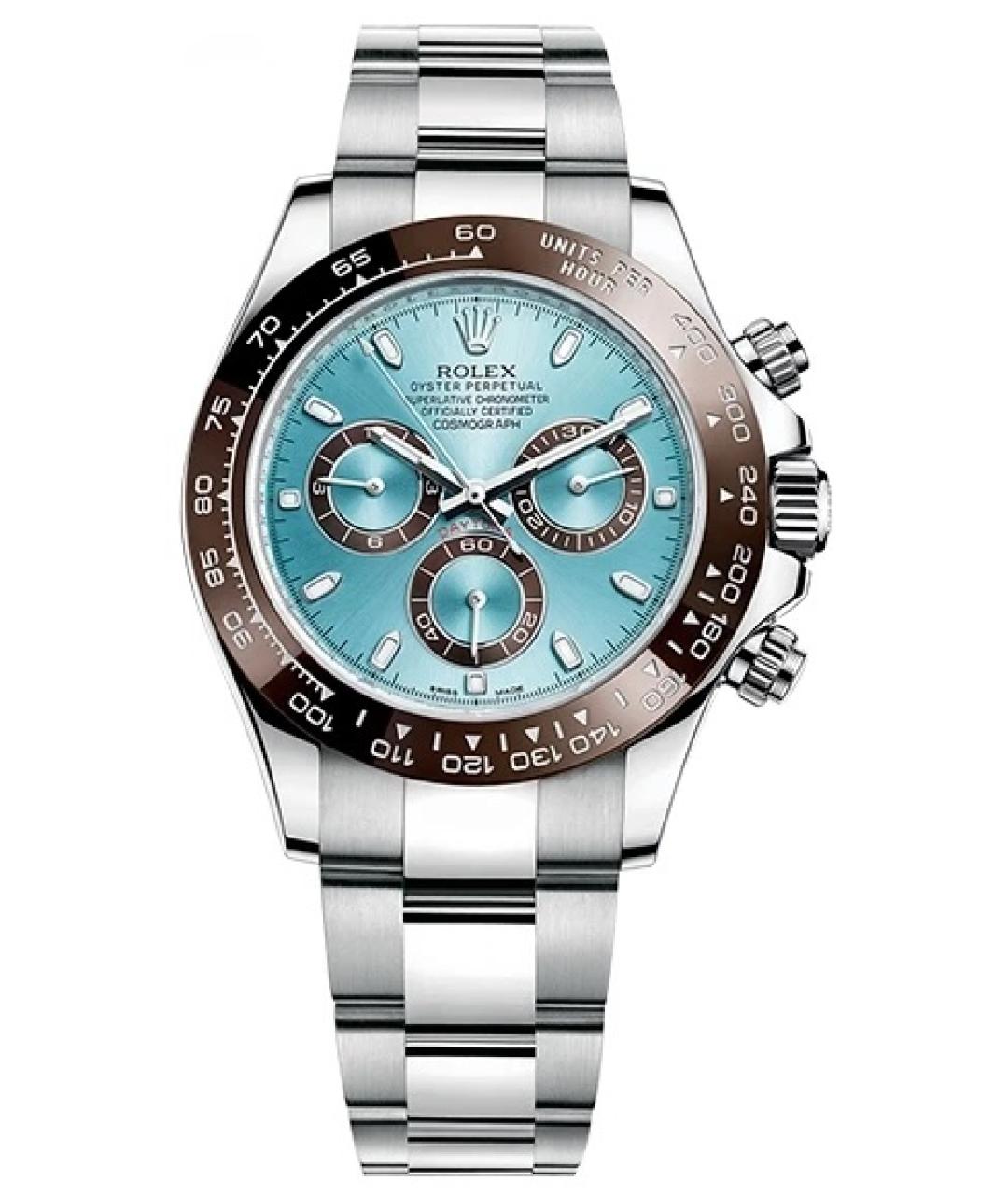 ROLEX Голубые платиновые часы, фото 1