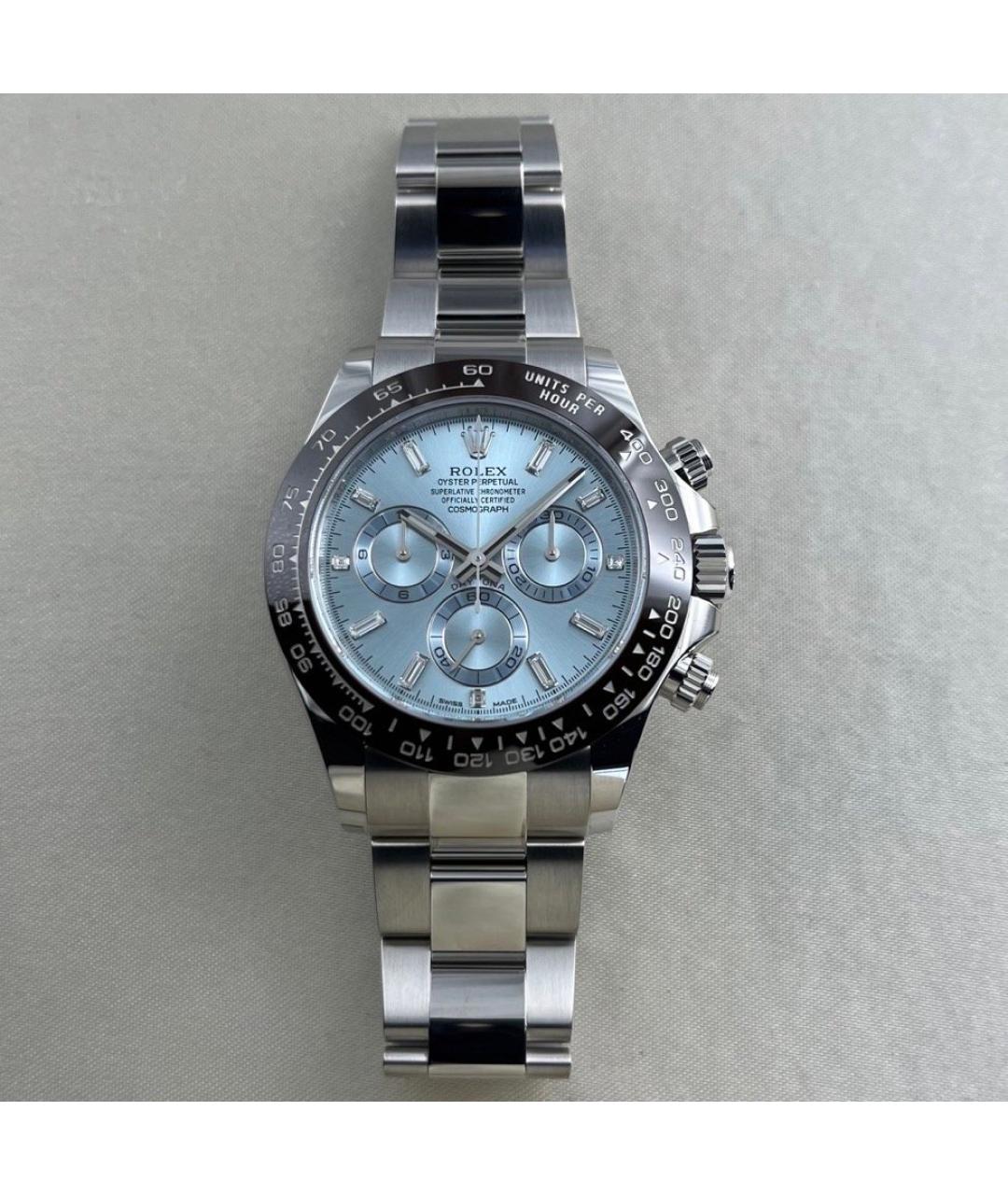 ROLEX Голубые платиновые часы, фото 2