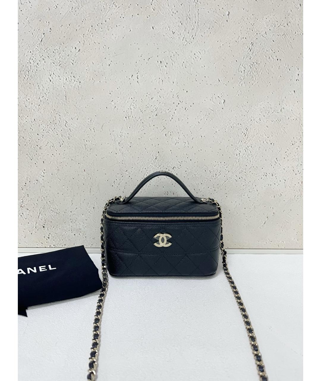 CHANEL Черная кожаная сумка через плечо, фото 7