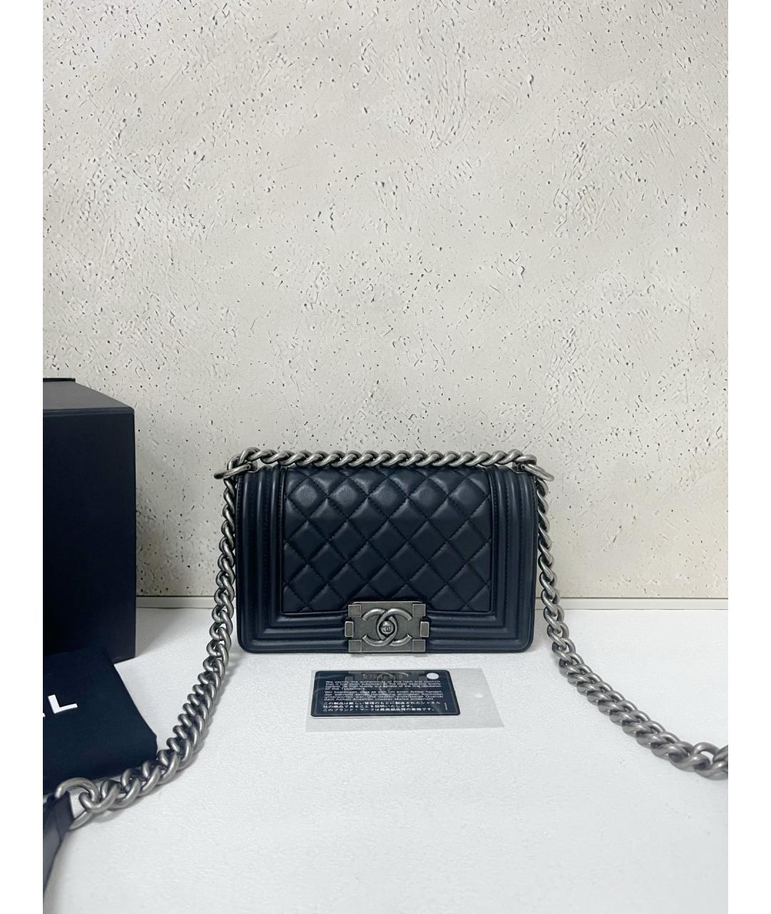 CHANEL Черная кожаная сумка через плечо, фото 7