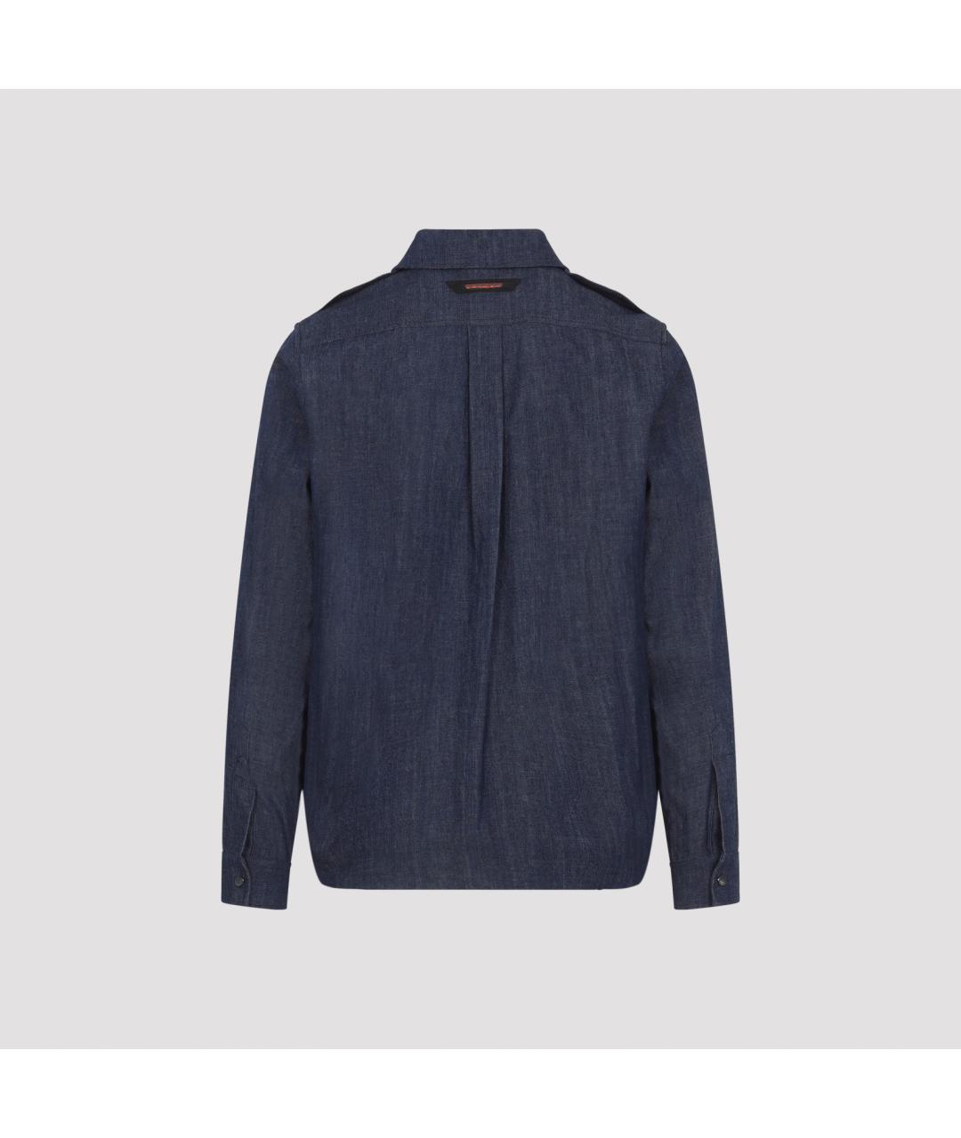 SEASE Синяя хлопковая кэжуал рубашка, фото 2