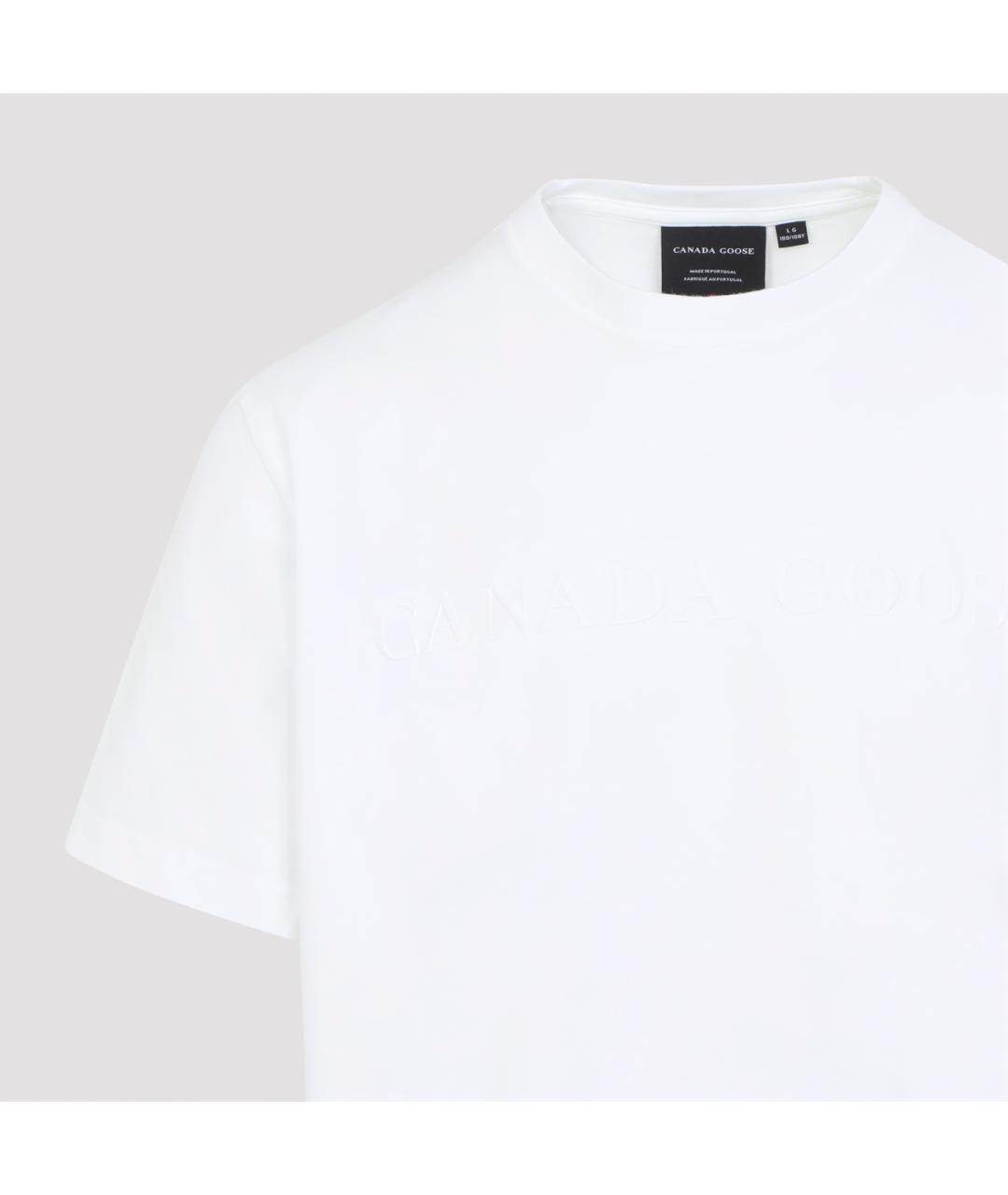 CANADA GOOSE Белая хлопковая футболка, фото 3