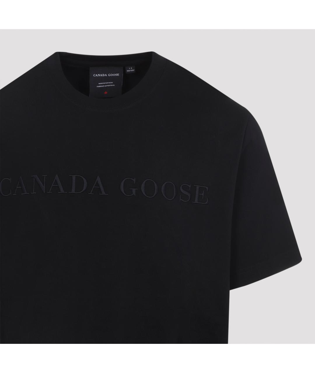 CANADA GOOSE Черная хлопковая футболка, фото 3