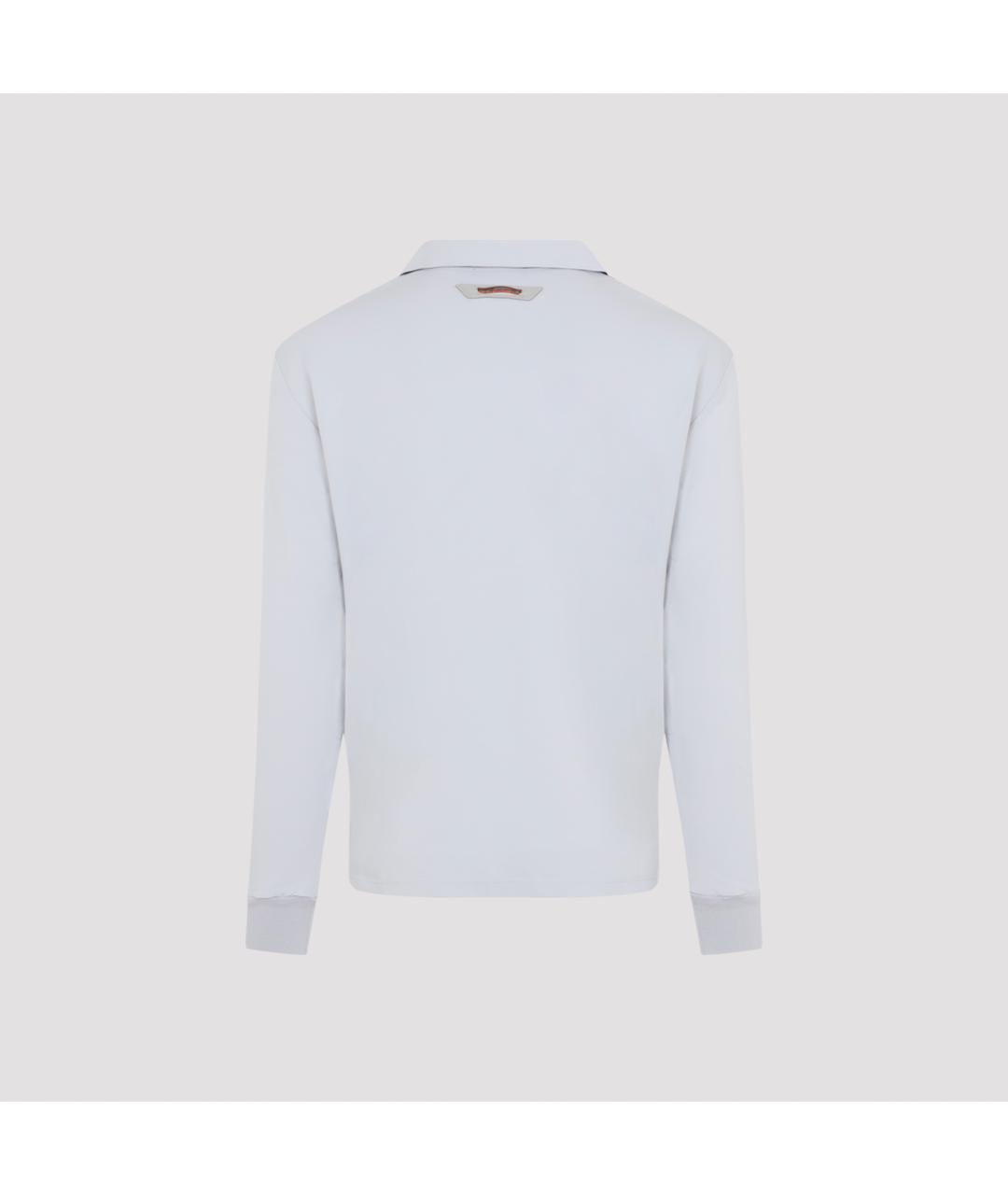 SEASE Серое хлопковое поло с длинным рукавом, фото 2