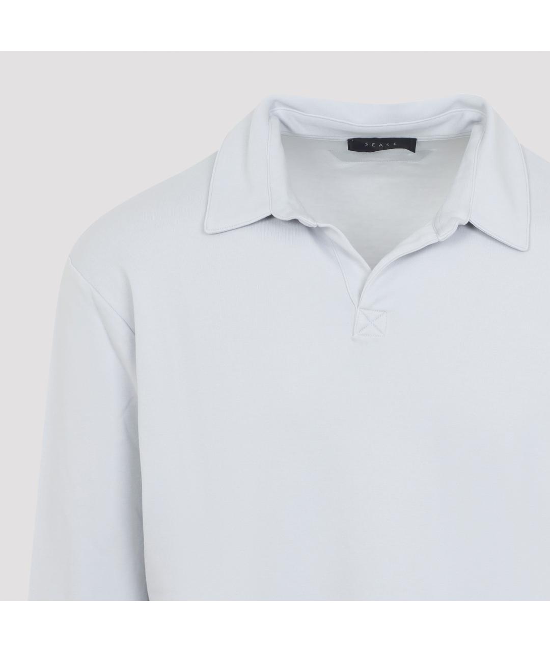 SEASE Серое хлопковое поло с длинным рукавом, фото 3