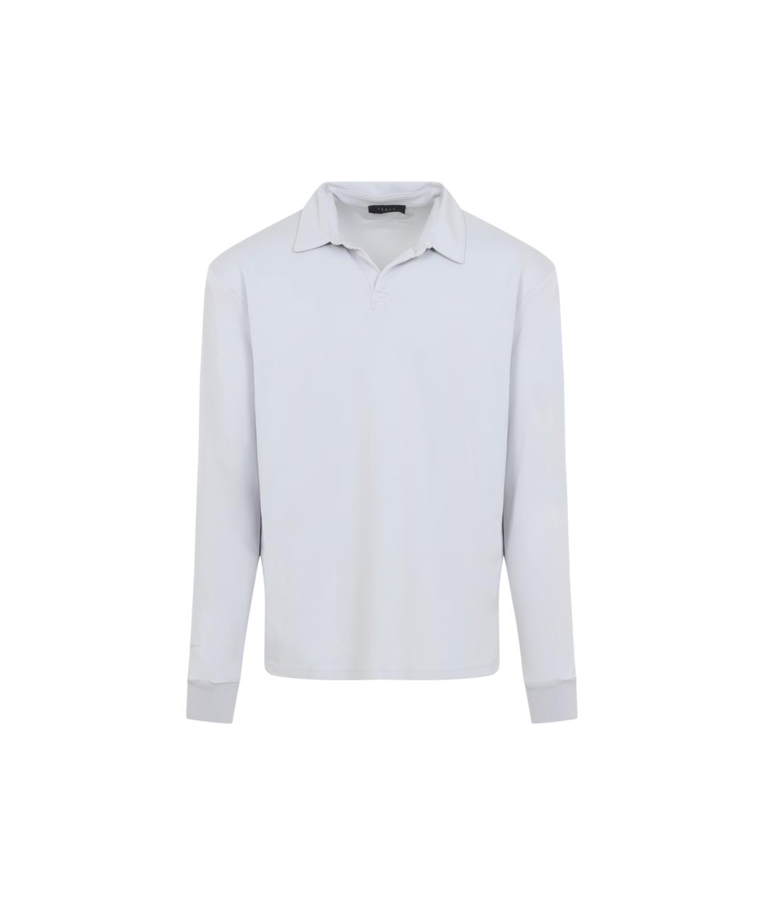 SEASE Серое хлопковое поло с длинным рукавом, фото 1