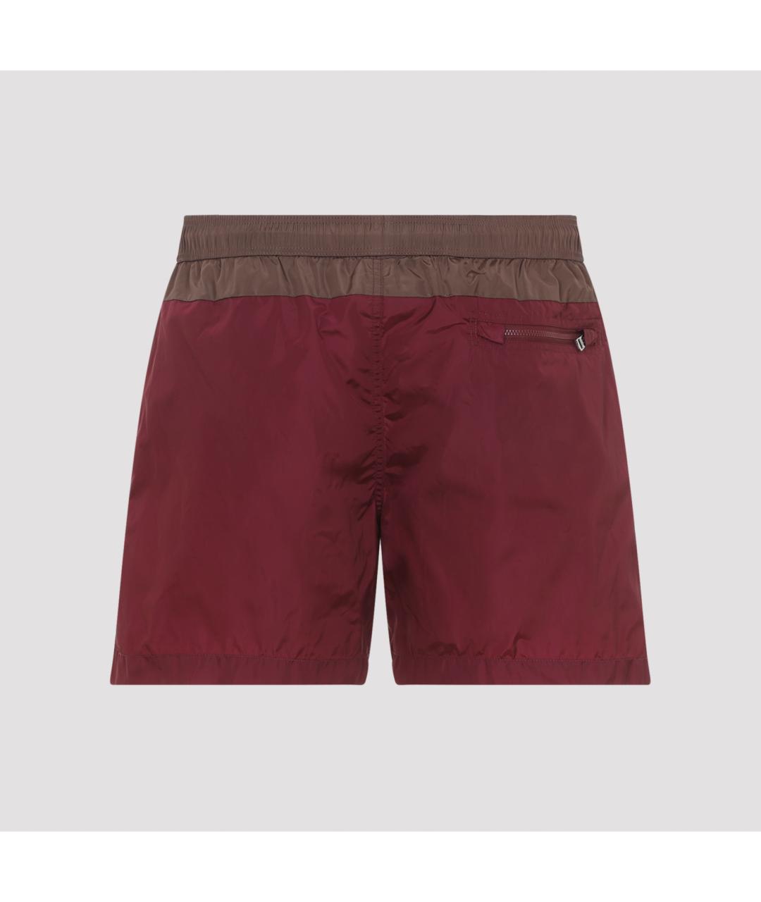 MONCLER Бордовые полиамидовые шорты, фото 2