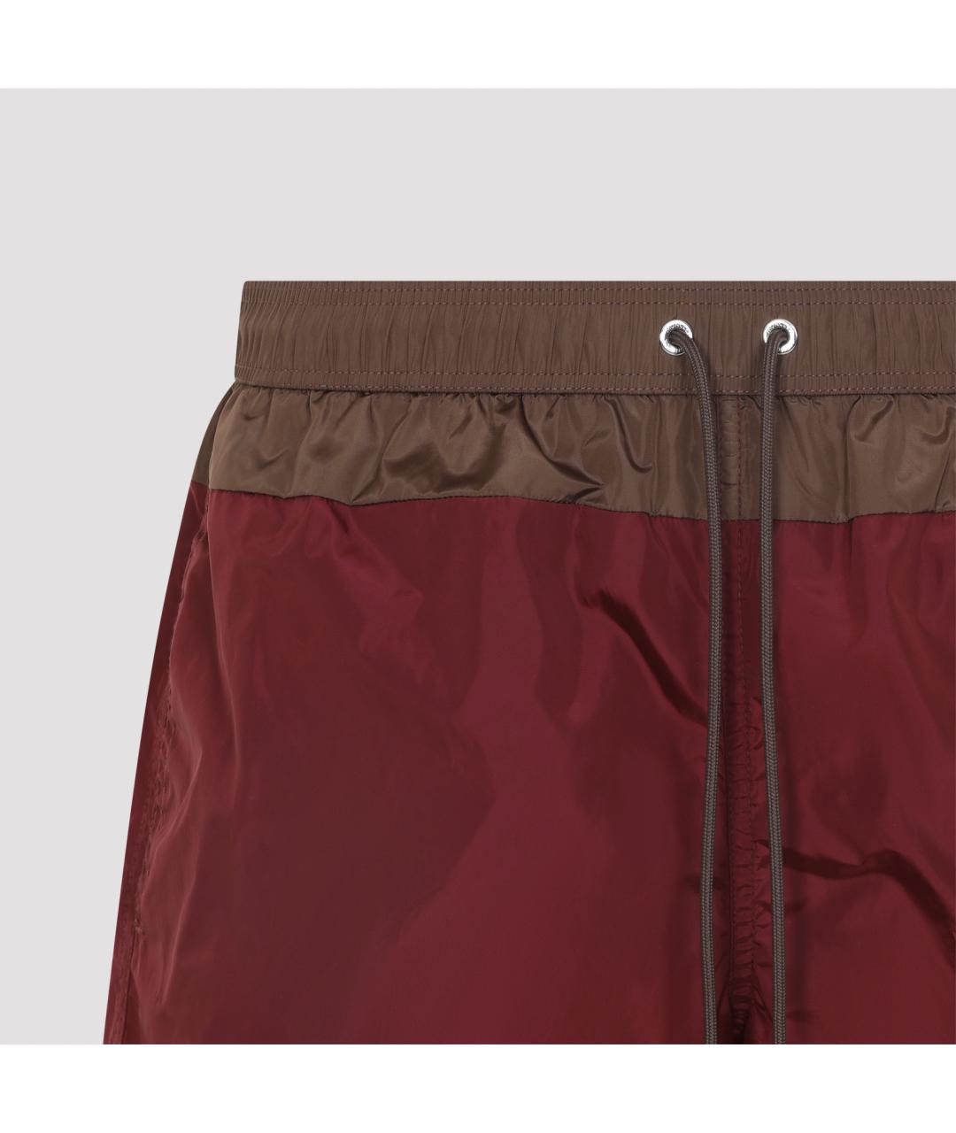 MONCLER Бордовые полиамидовые шорты, фото 3