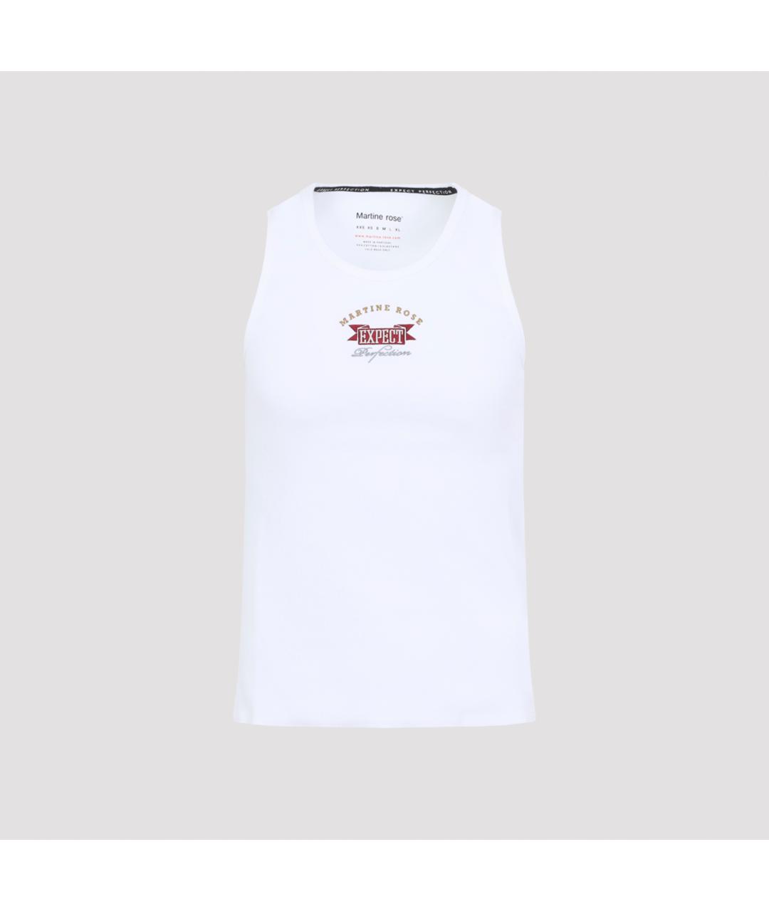 MARTINE ROSE Белая хлопковая майка, фото 4