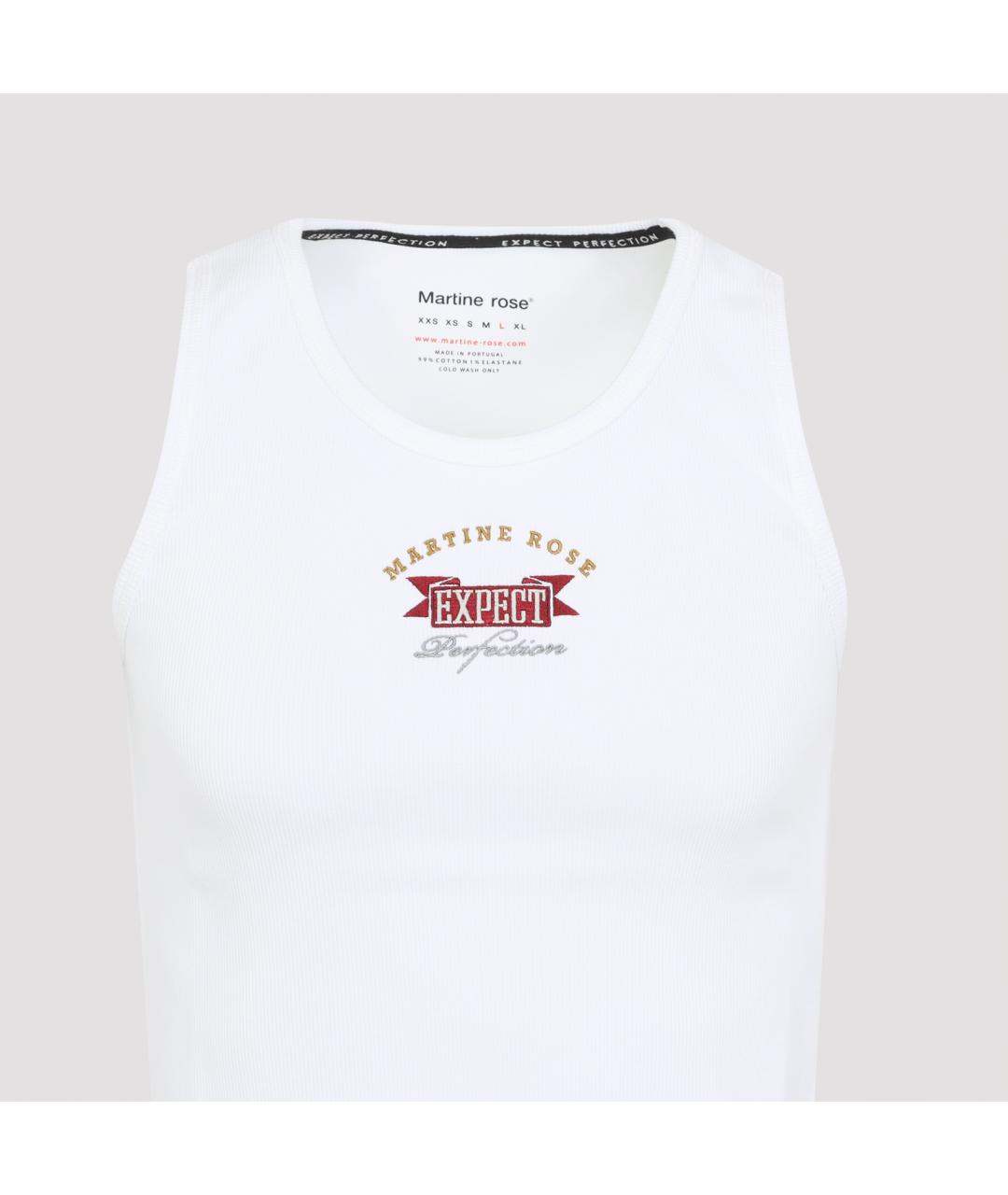 MARTINE ROSE Белая хлопковая майка, фото 3