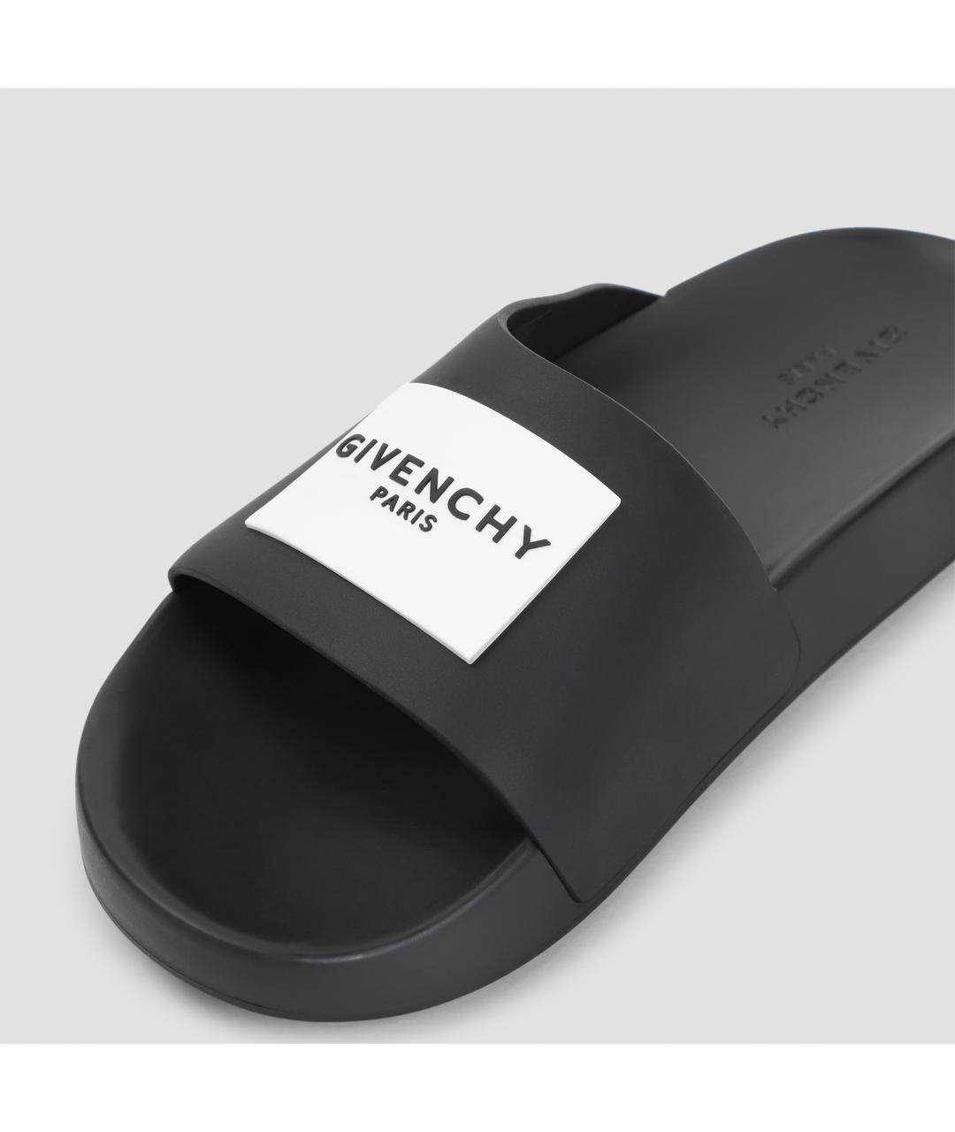 GIVENCHY Черные синтетические шлепанцы, фото 4