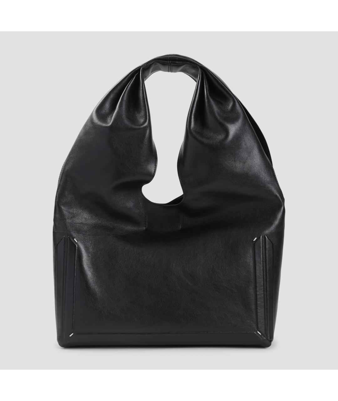 MAISON MARGIELA Черная кожаная сумка через плечо, фото 2