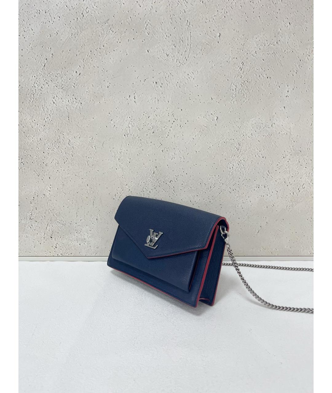 LOUIS VUITTON Темно-синяя кожаная сумка через плечо, фото 3