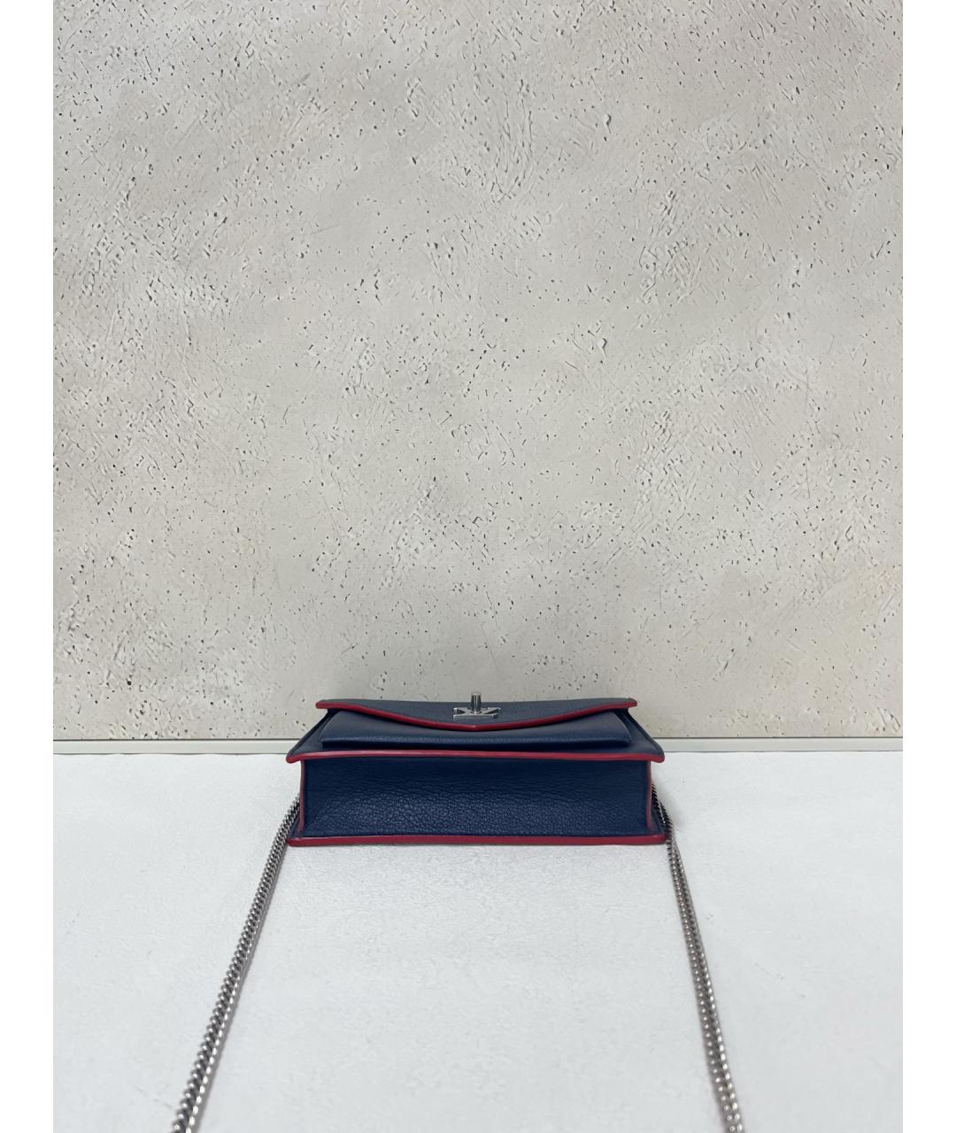LOUIS VUITTON Темно-синяя кожаная сумка через плечо, фото 5