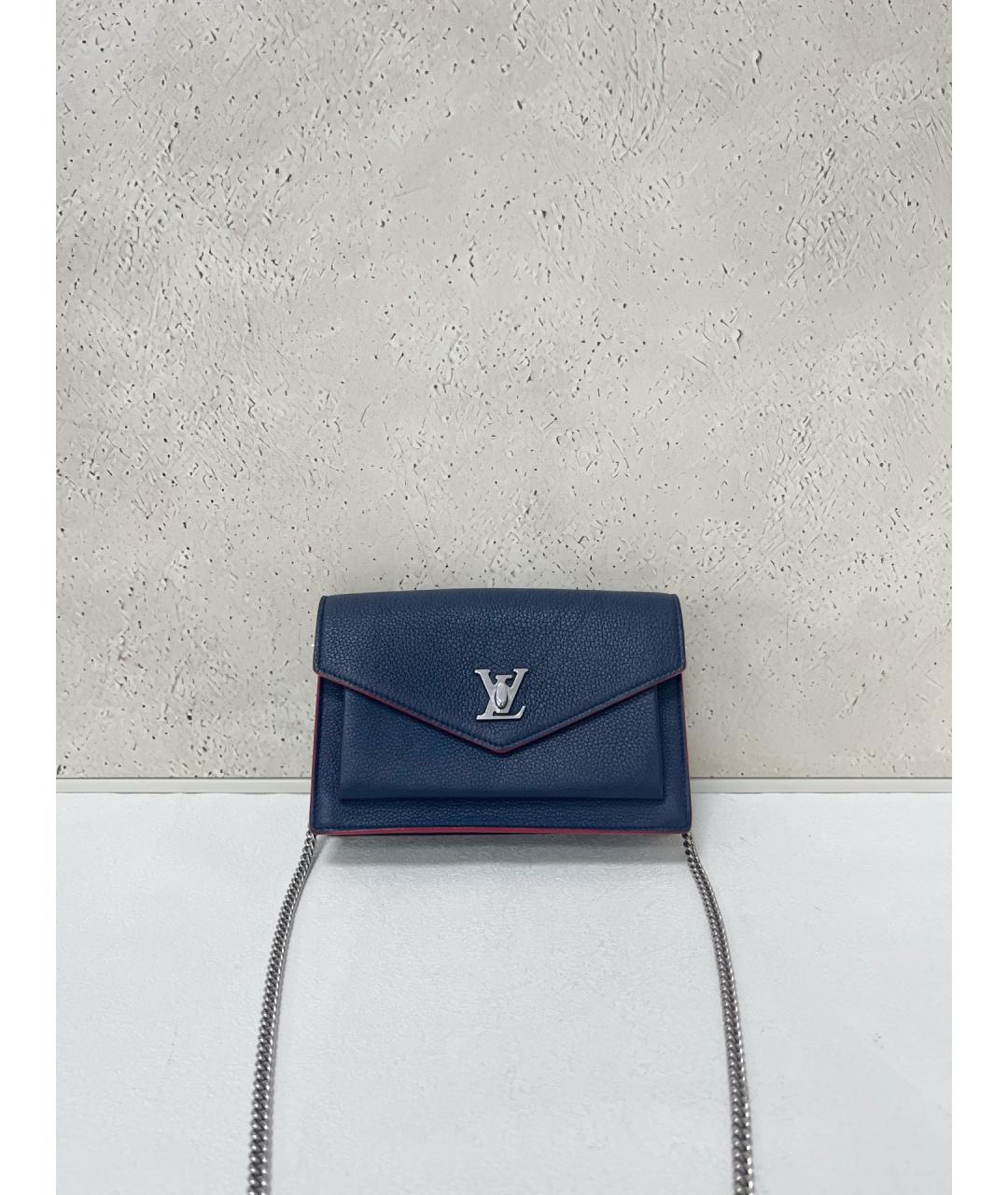 LOUIS VUITTON Темно-синяя кожаная сумка через плечо, фото 7