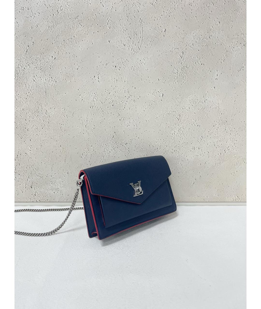 LOUIS VUITTON Темно-синяя кожаная сумка через плечо, фото 4