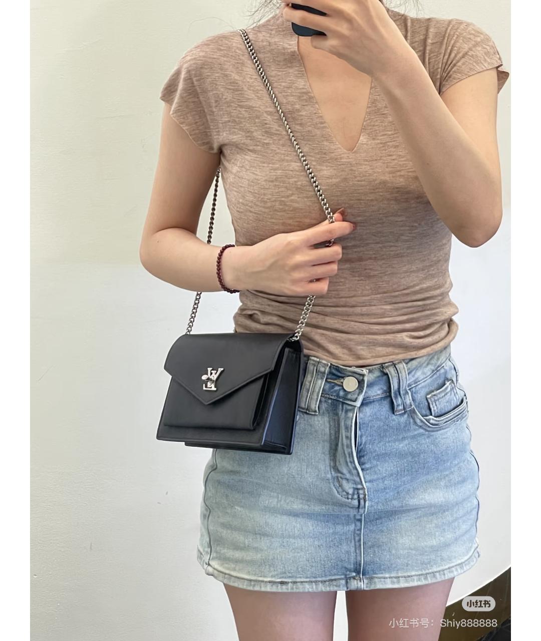 LOUIS VUITTON Темно-синяя кожаная сумка через плечо, фото 6