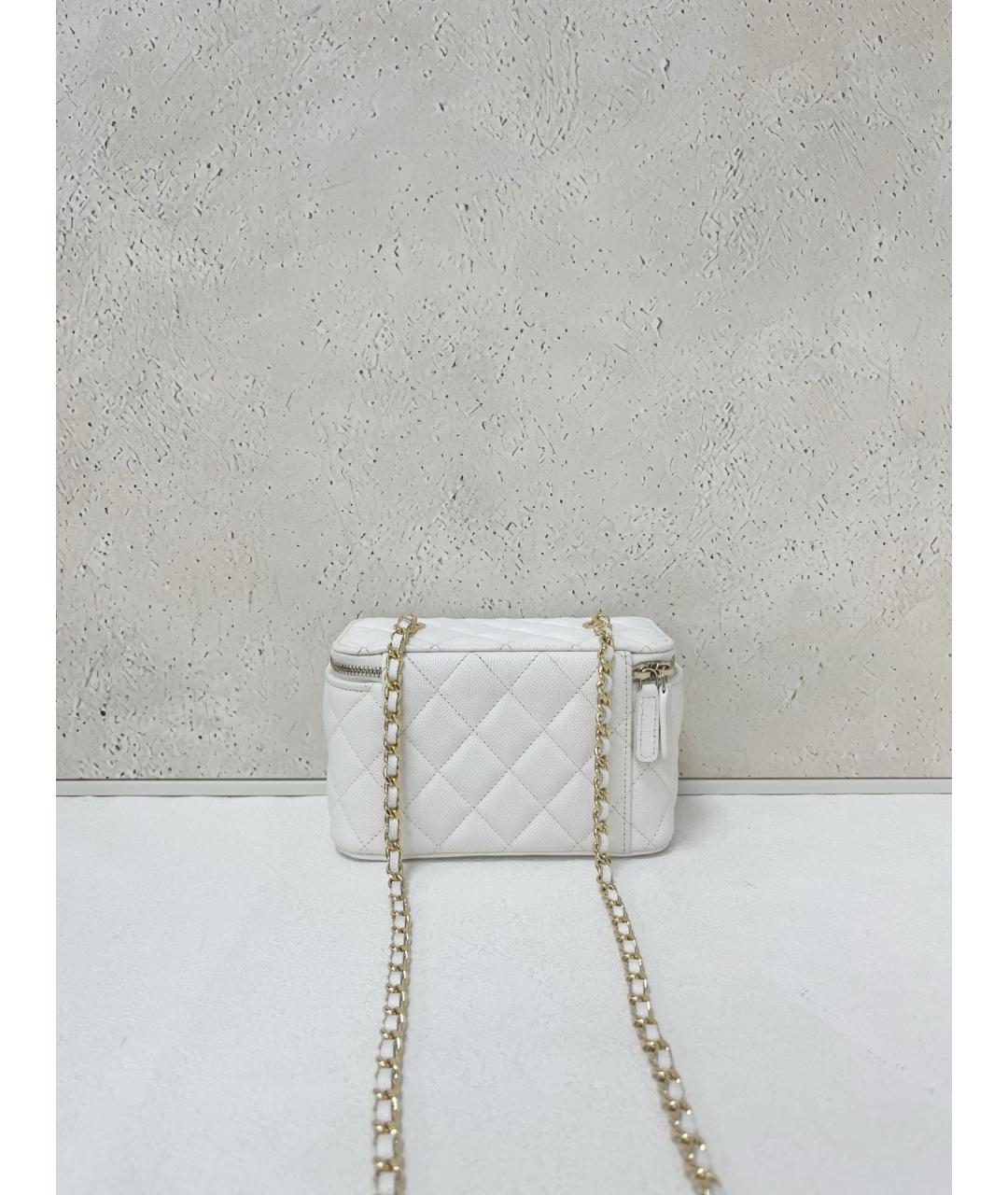 CHANEL Белая кожаная сумка через плечо, фото 2