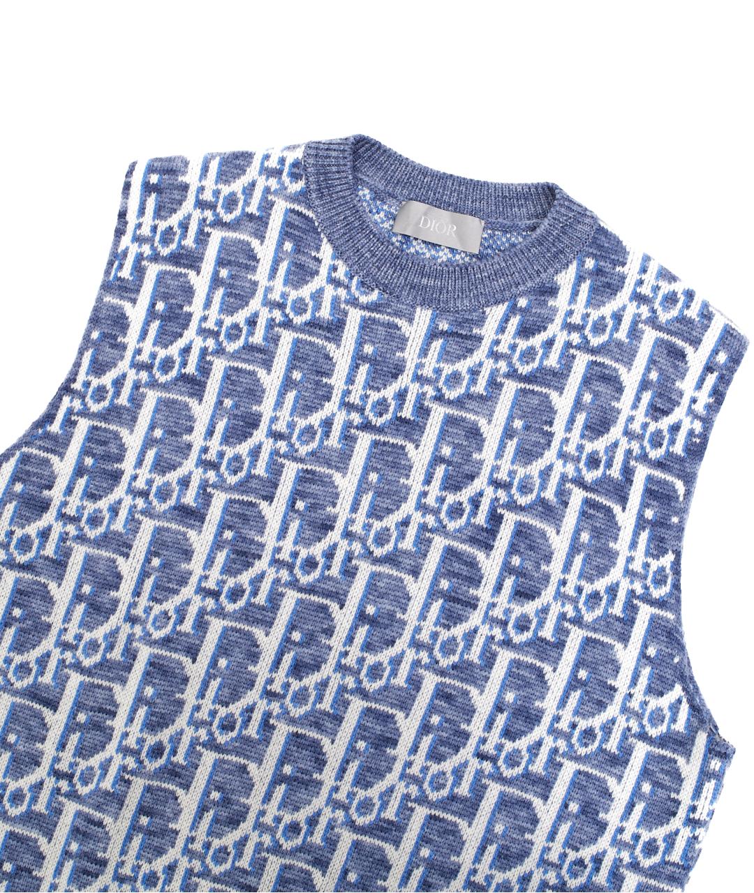 CHRISTIAN DIOR Синяя шерстяная жилетка, фото 3