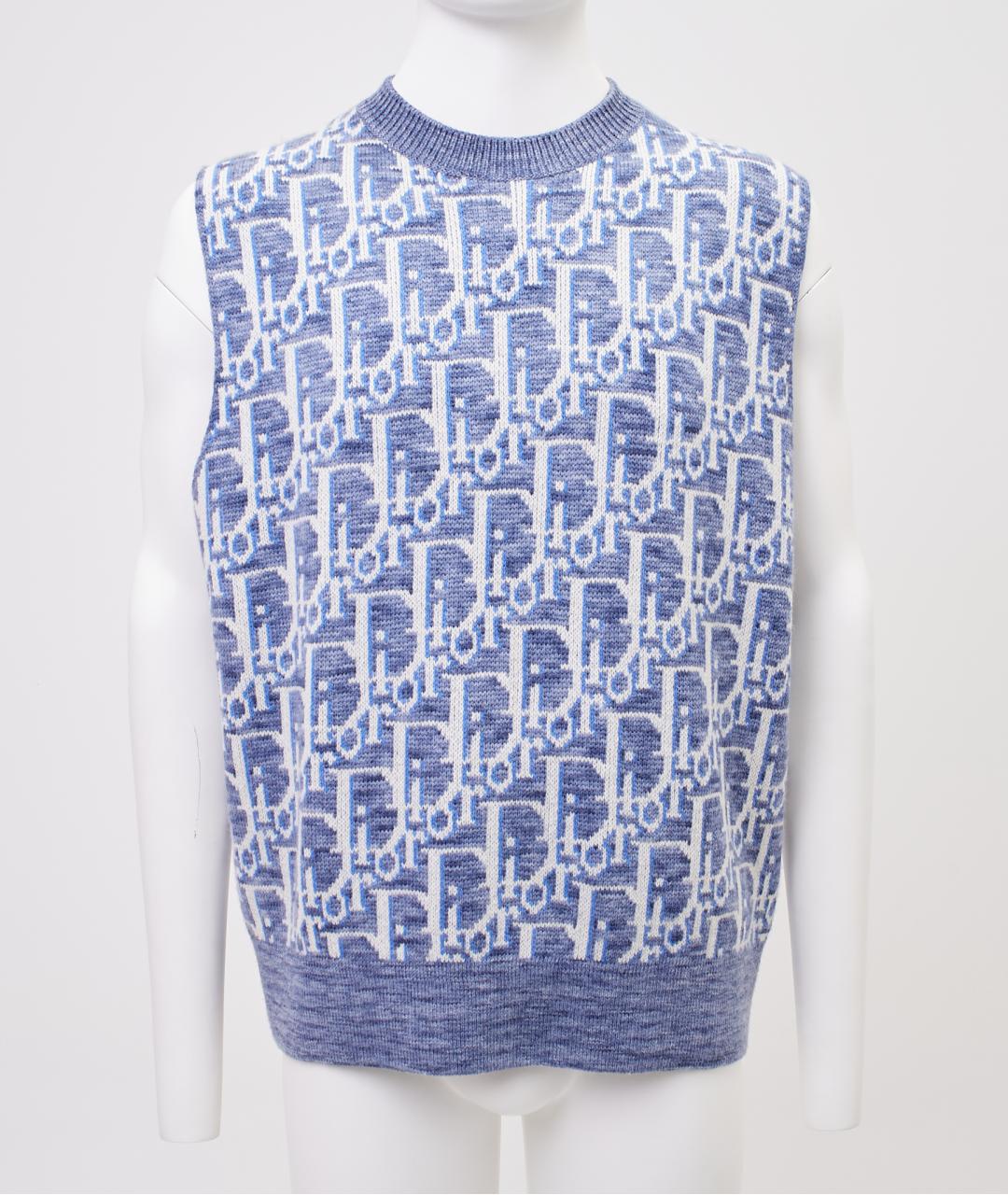 CHRISTIAN DIOR Синяя шерстяная жилетка, фото 6