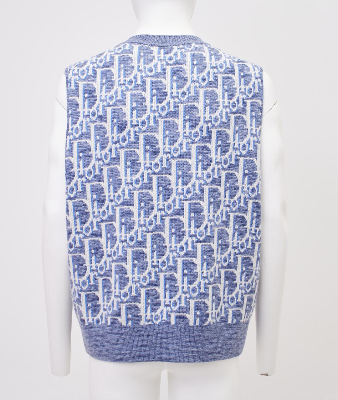 CHRISTIAN DIOR Синяя шерстяная жилетка, фото 2