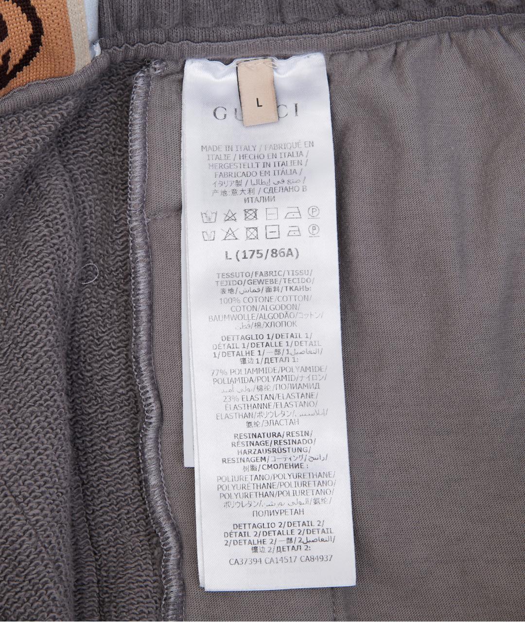 GUCCI Серые хлопковые повседневные брюки, фото 6