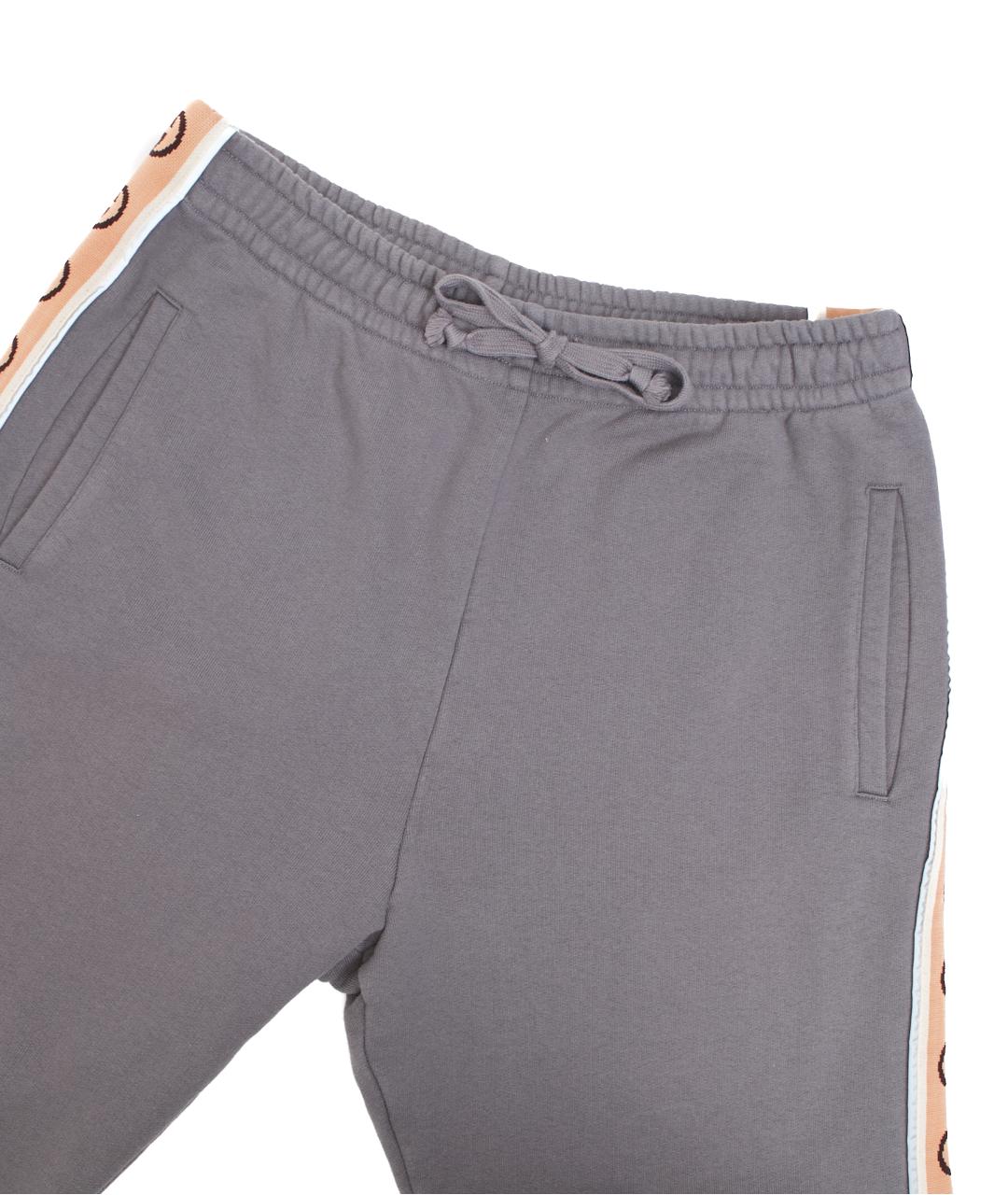 GUCCI Серые хлопковые повседневные брюки, фото 3