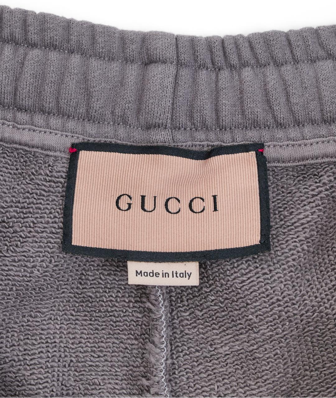 GUCCI Серые хлопковые повседневные брюки, фото 4