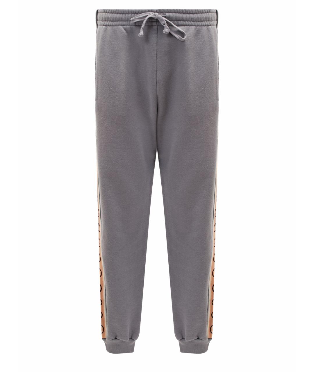 GUCCI Серые хлопковые повседневные брюки, фото 1