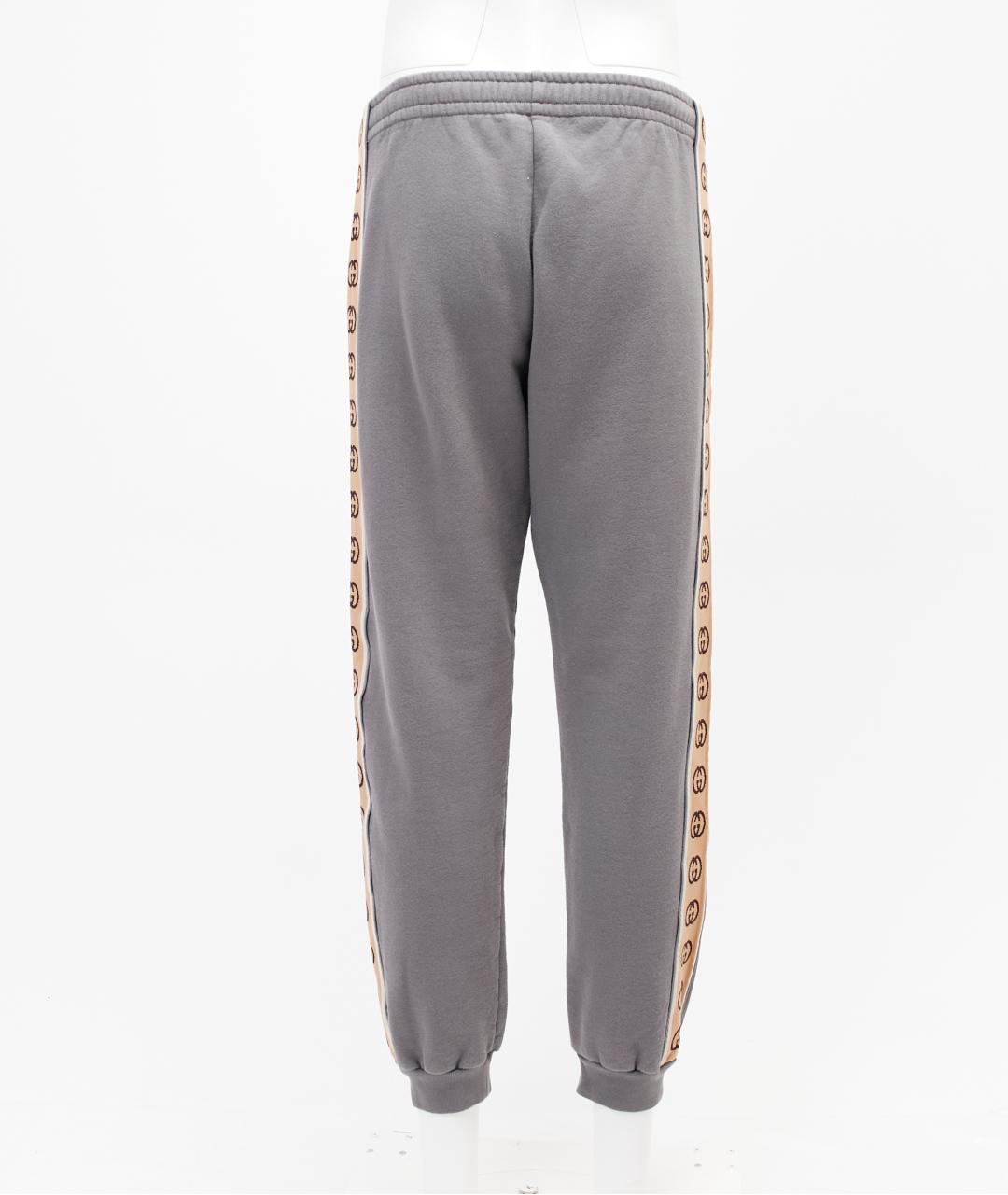 GUCCI Серые хлопковые повседневные брюки, фото 2