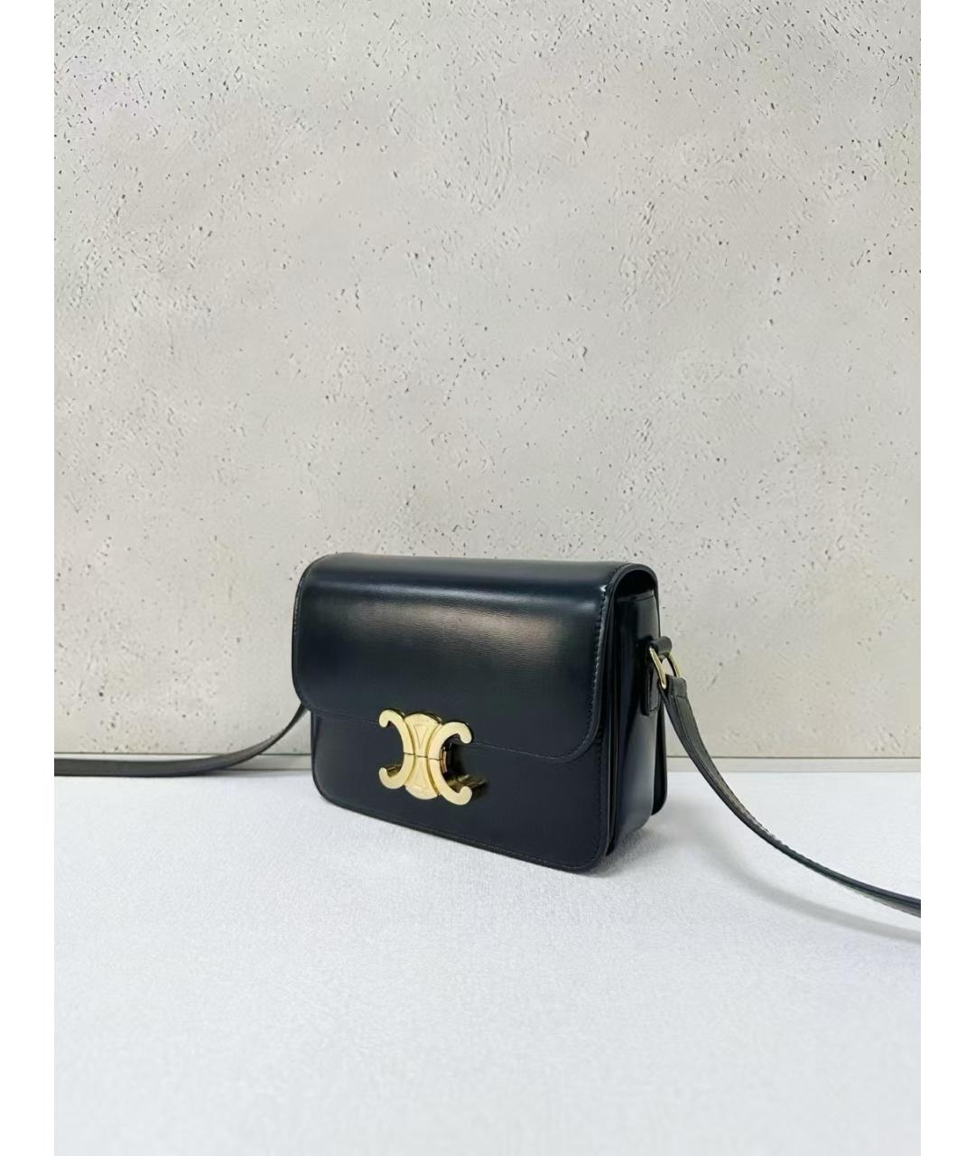 CELINE Черная кожаная сумка через плечо, фото 3