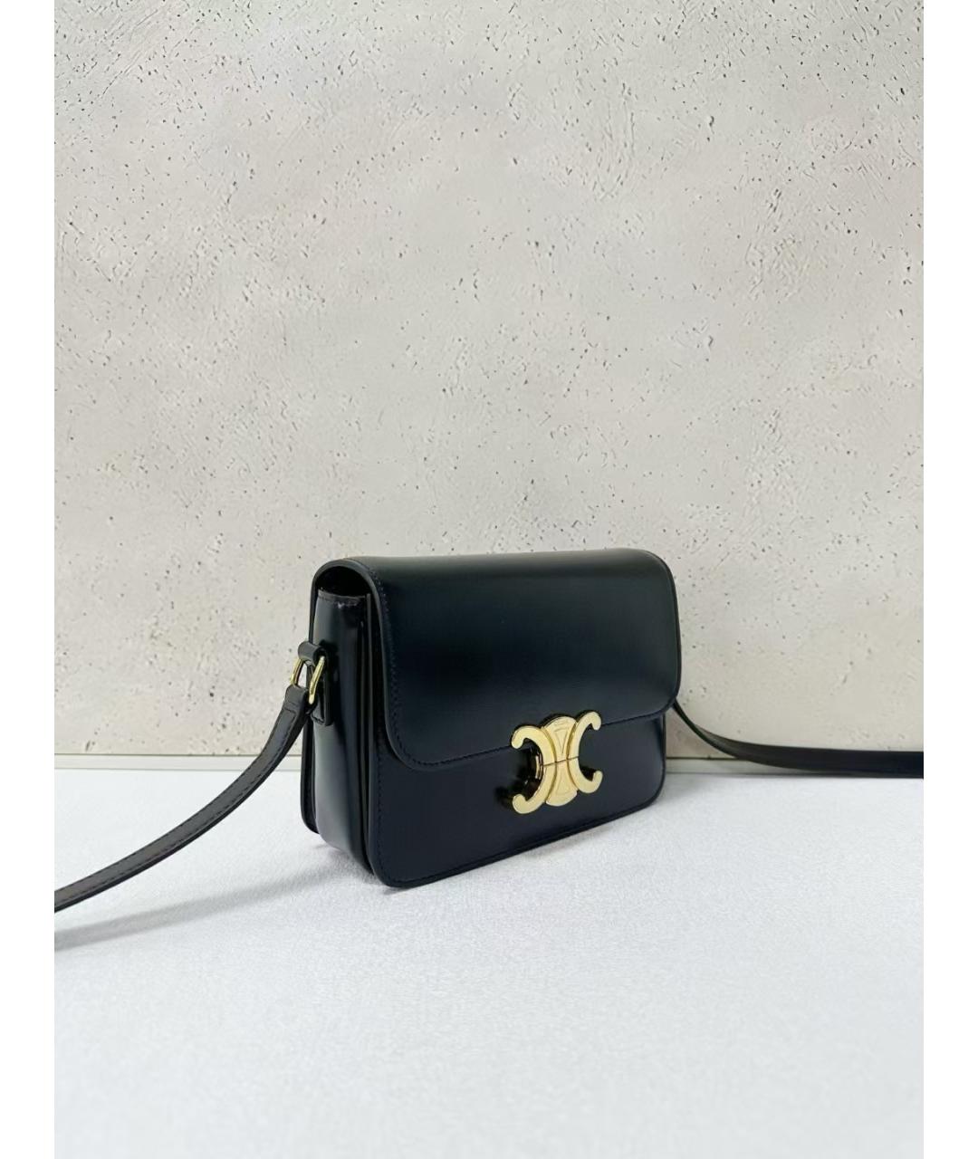 CELINE Черная кожаная сумка через плечо, фото 4