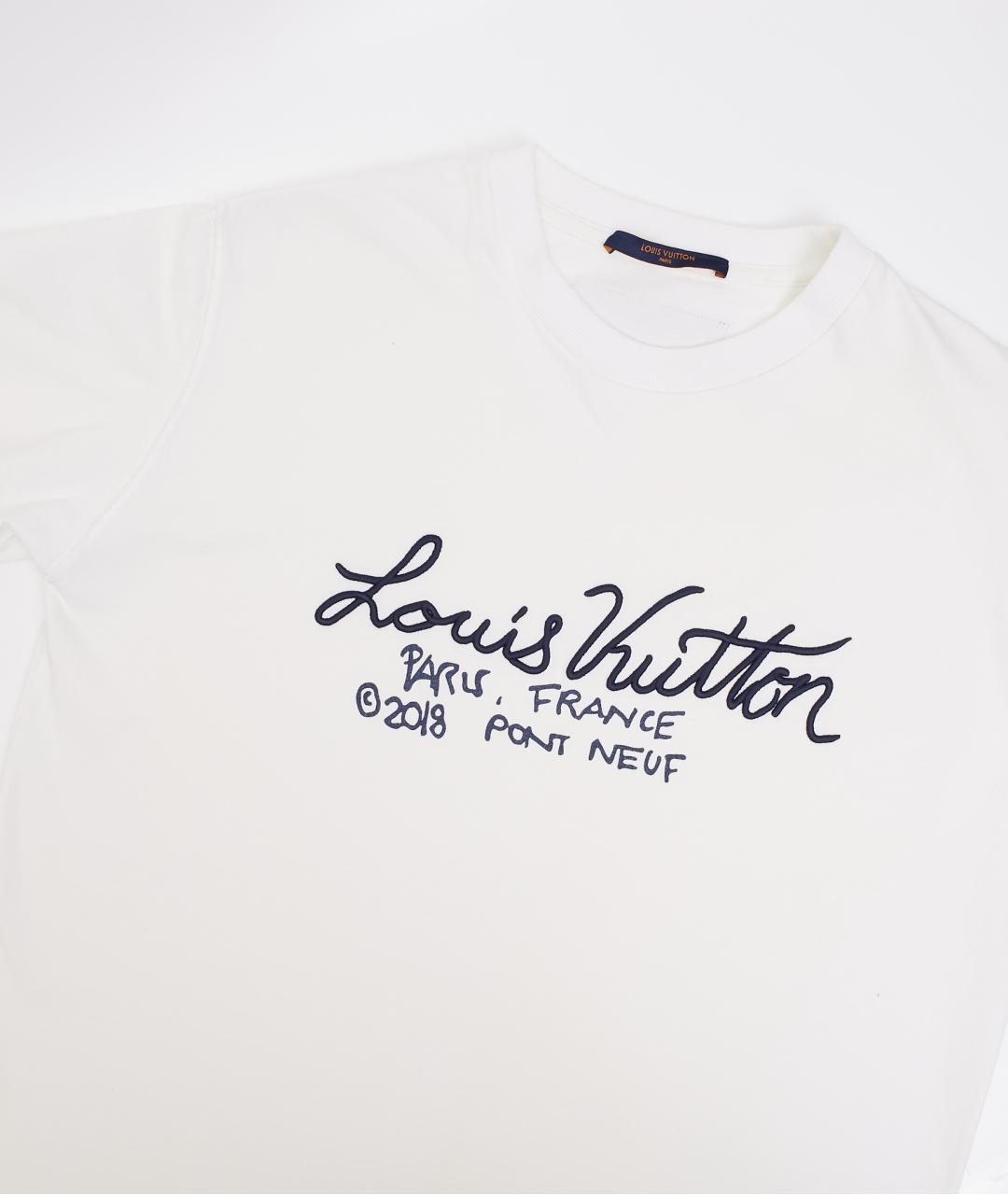 LOUIS VUITTON Белая хлопковая футболка, фото 4
