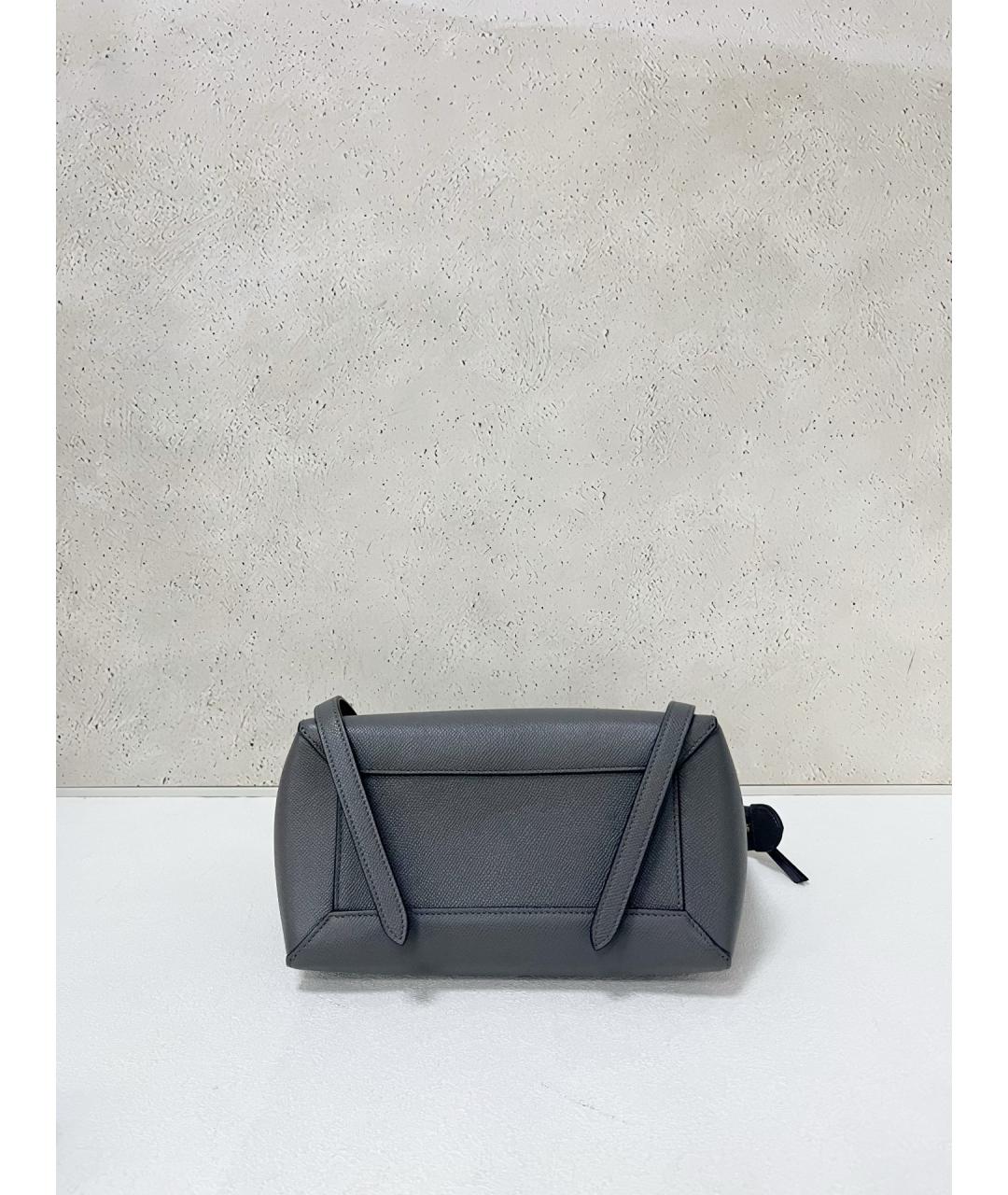 CELINE Серая кожаная сумка тоут, фото 5