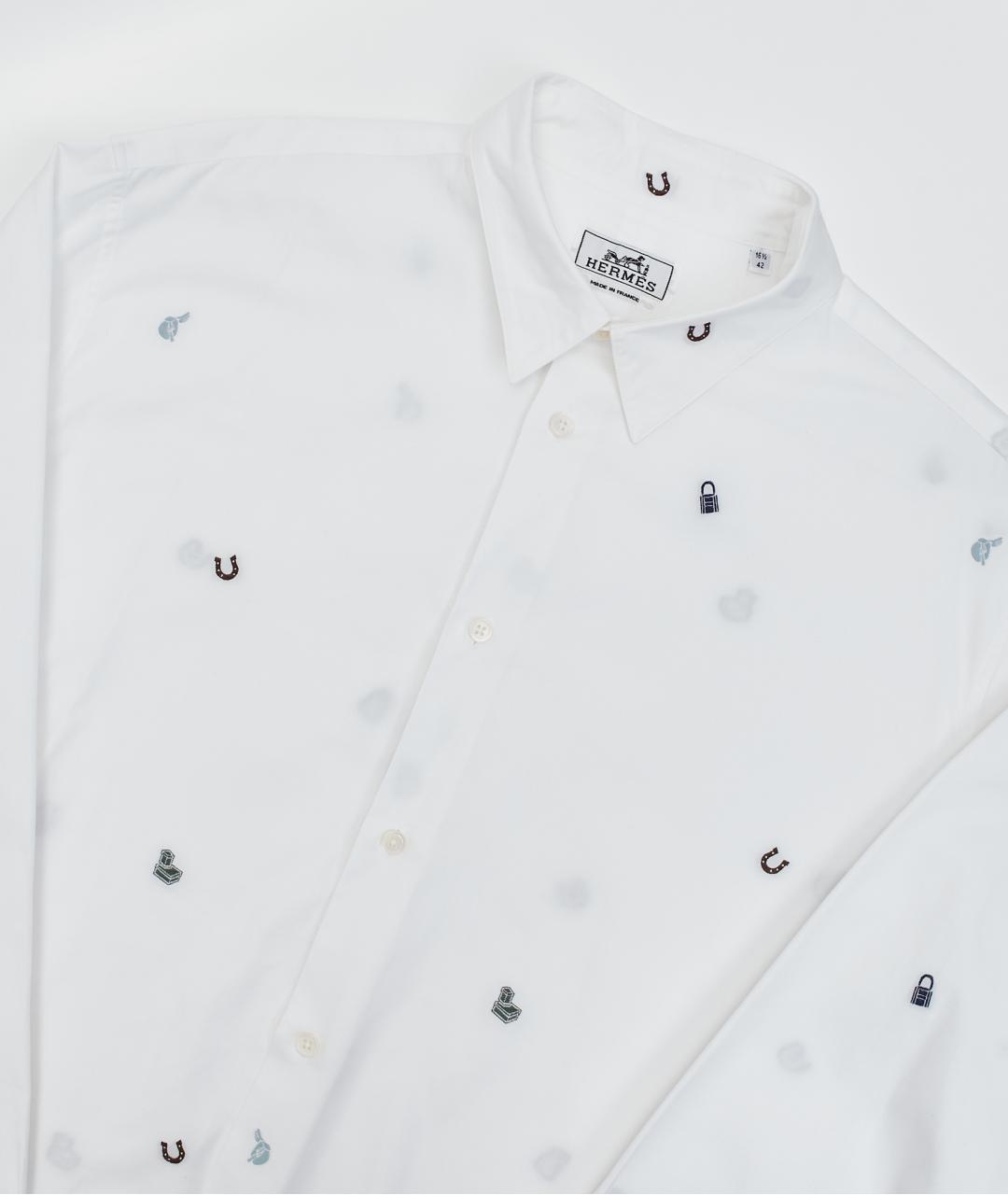 HERMES Белая хлопковая классическая рубашка, фото 4