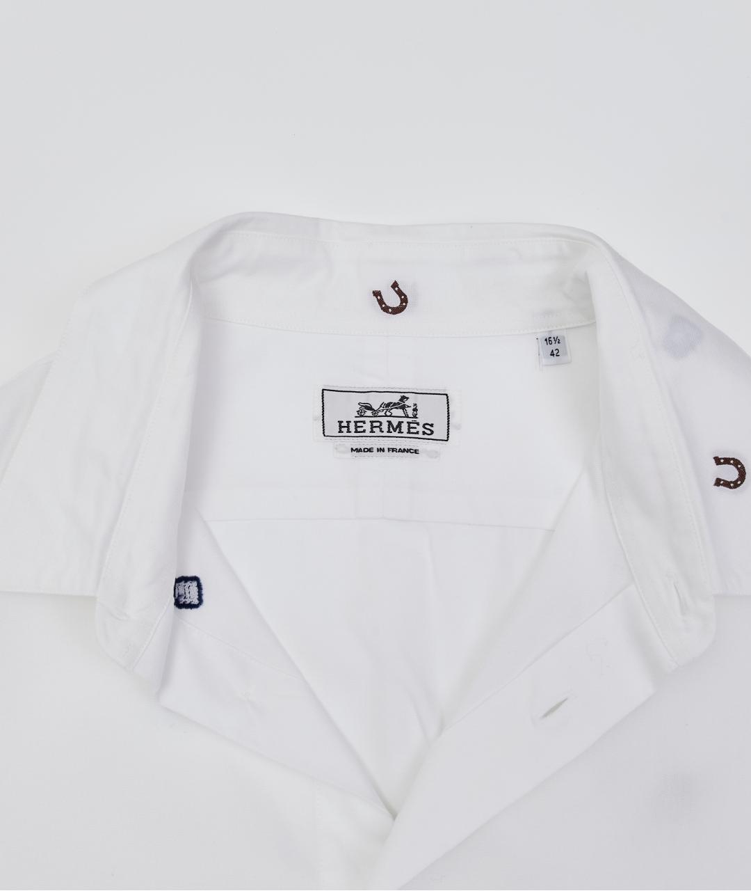HERMES Белая хлопковая классическая рубашка, фото 3
