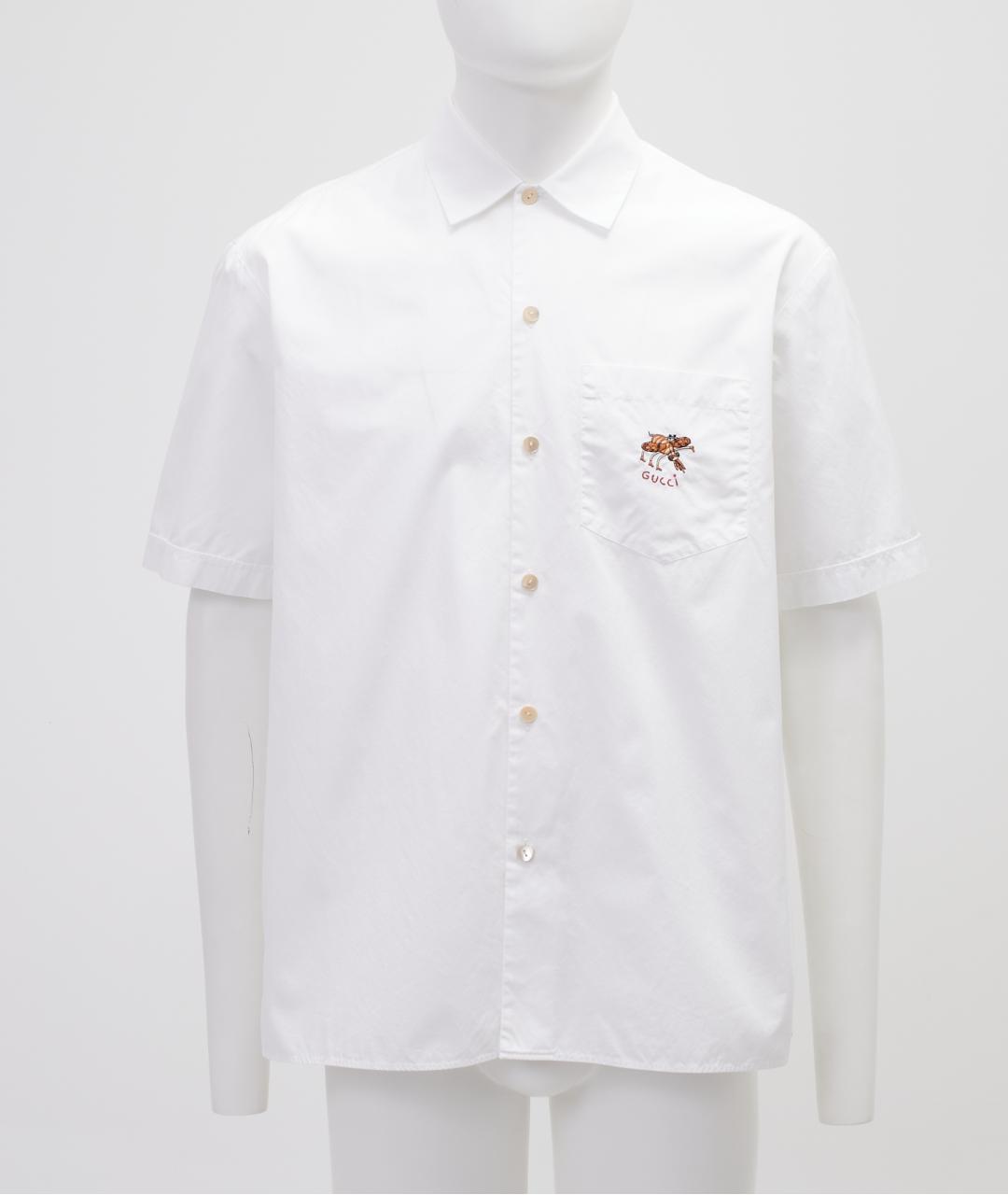 GUCCI Белая хлопковая классическая рубашка, фото 6
