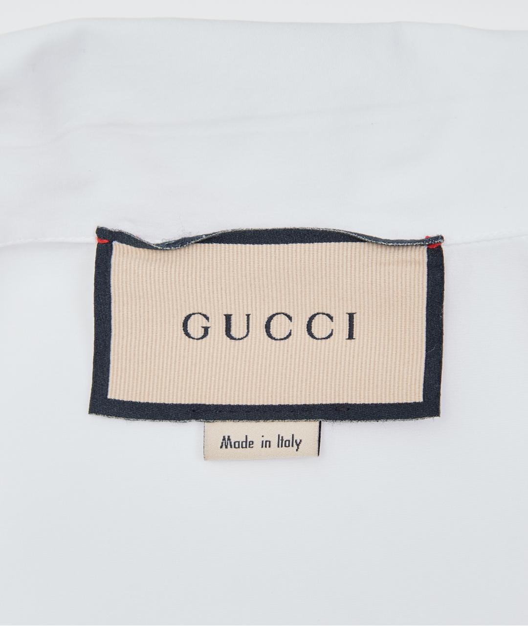 GUCCI Белая хлопковая классическая рубашка, фото 5