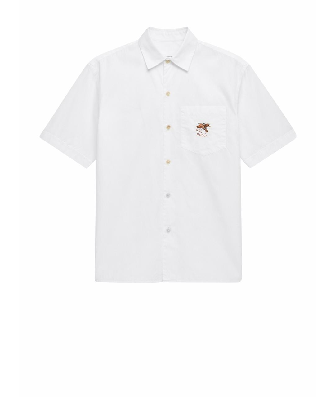 GUCCI Белая хлопковая классическая рубашка, фото 1